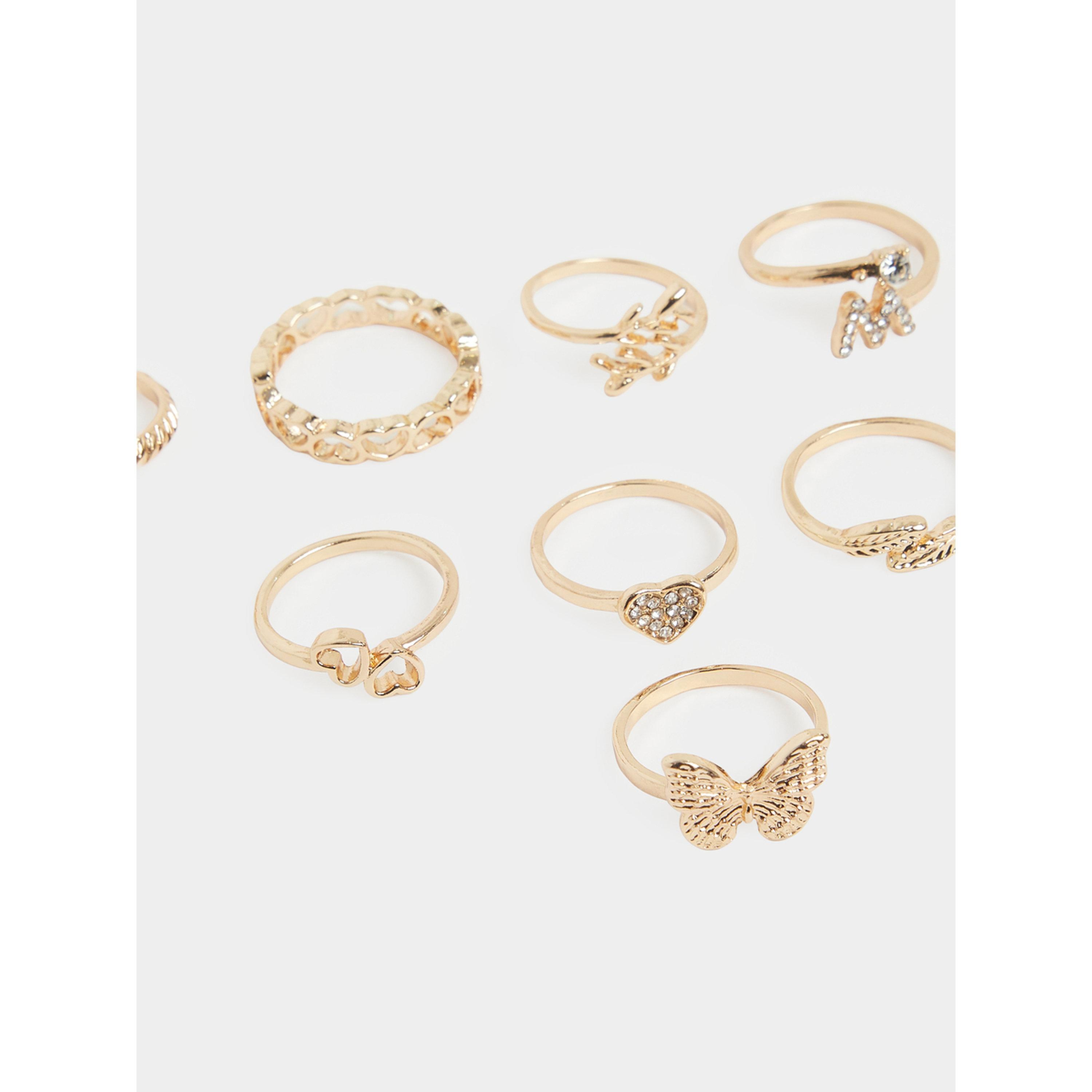 مجموعة من 8 خواتم مزينة-women-watchesandjewellery-jewellery-rings-image-2