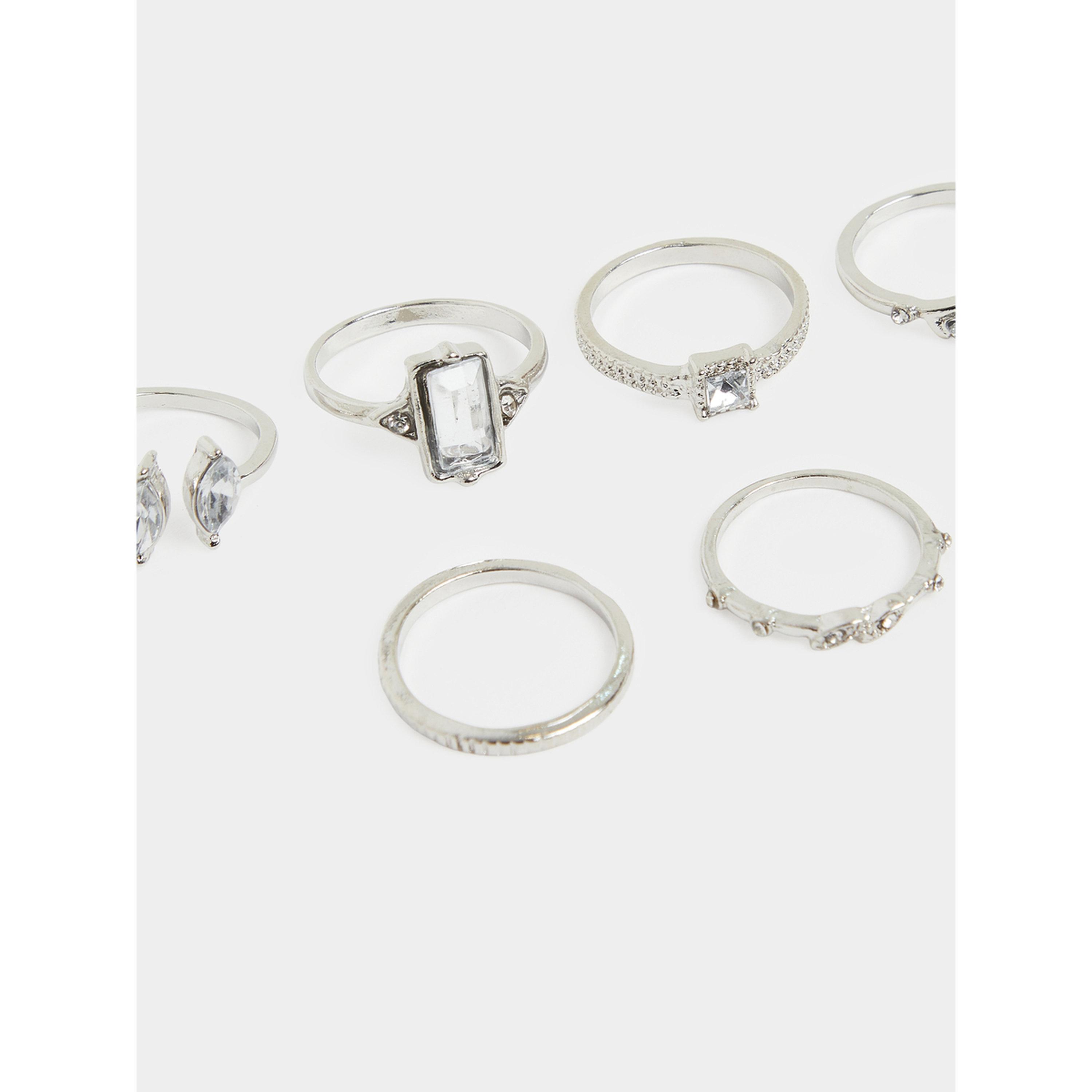 مجموعة من 6 خواتم مزينة-women-watchesandjewellery-jewellery-rings-image-2