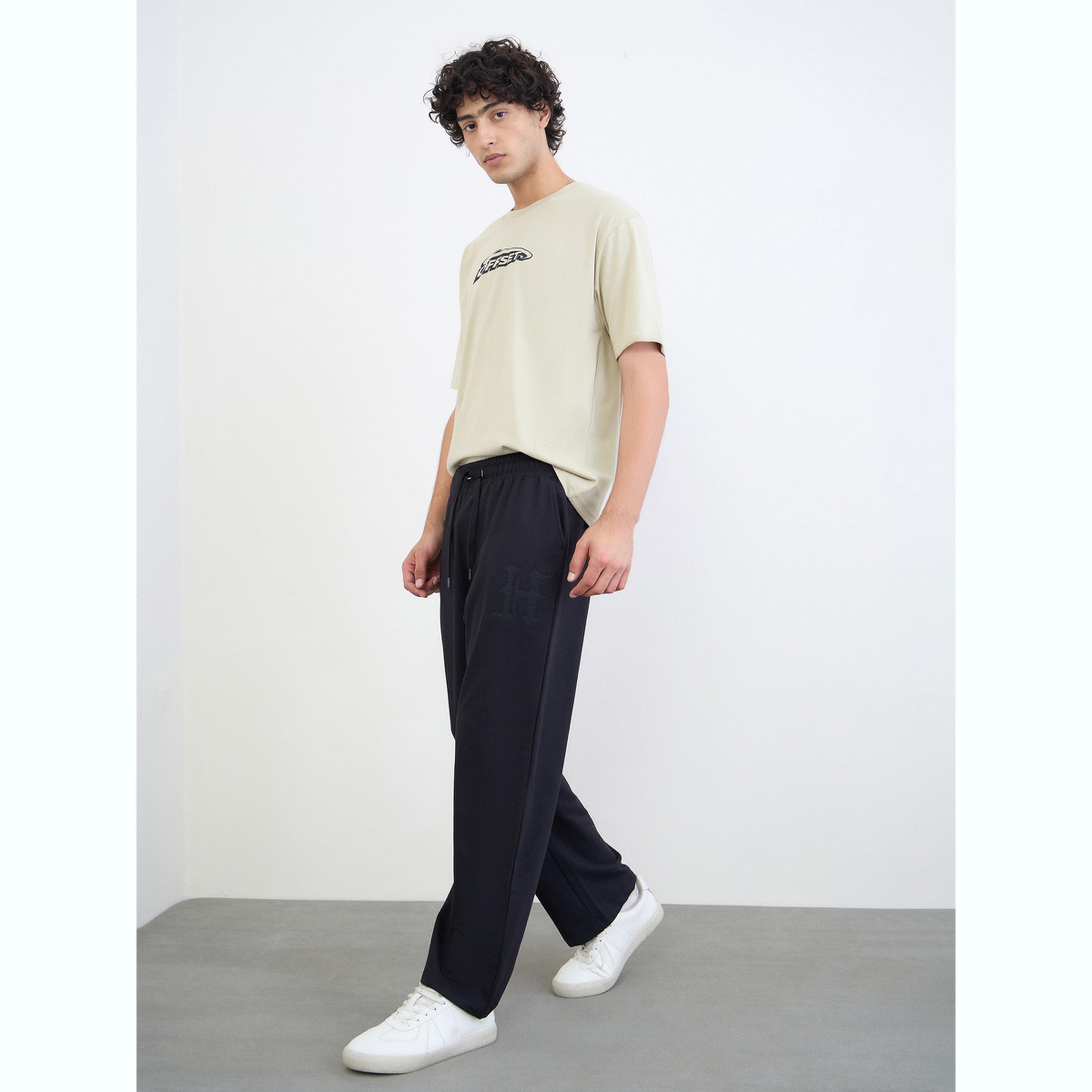 Styli Men Applique Embroidery Oversized Joggers-men-clothing-bottoms-joggers-image-2