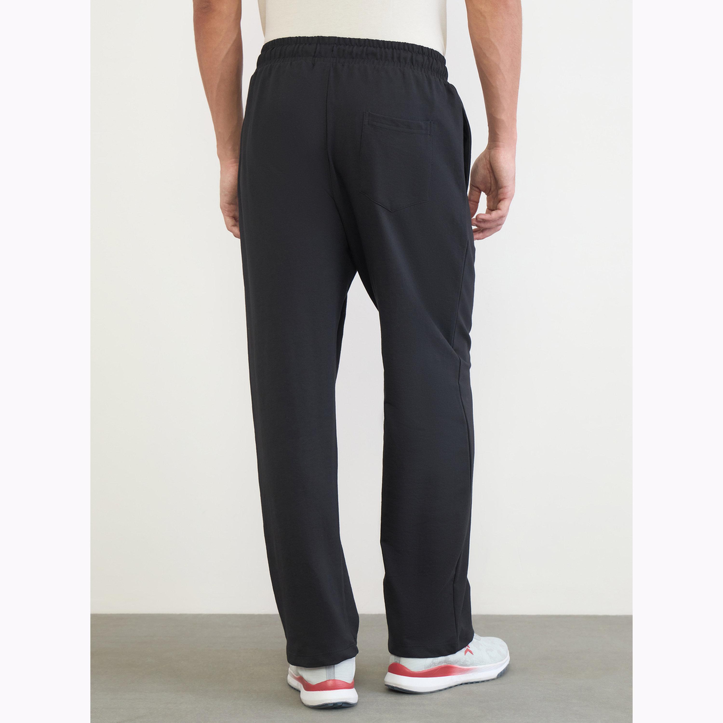 Styli Men Black Slogan Oversized Joggers-men-clothing-bottoms-joggers-image-4