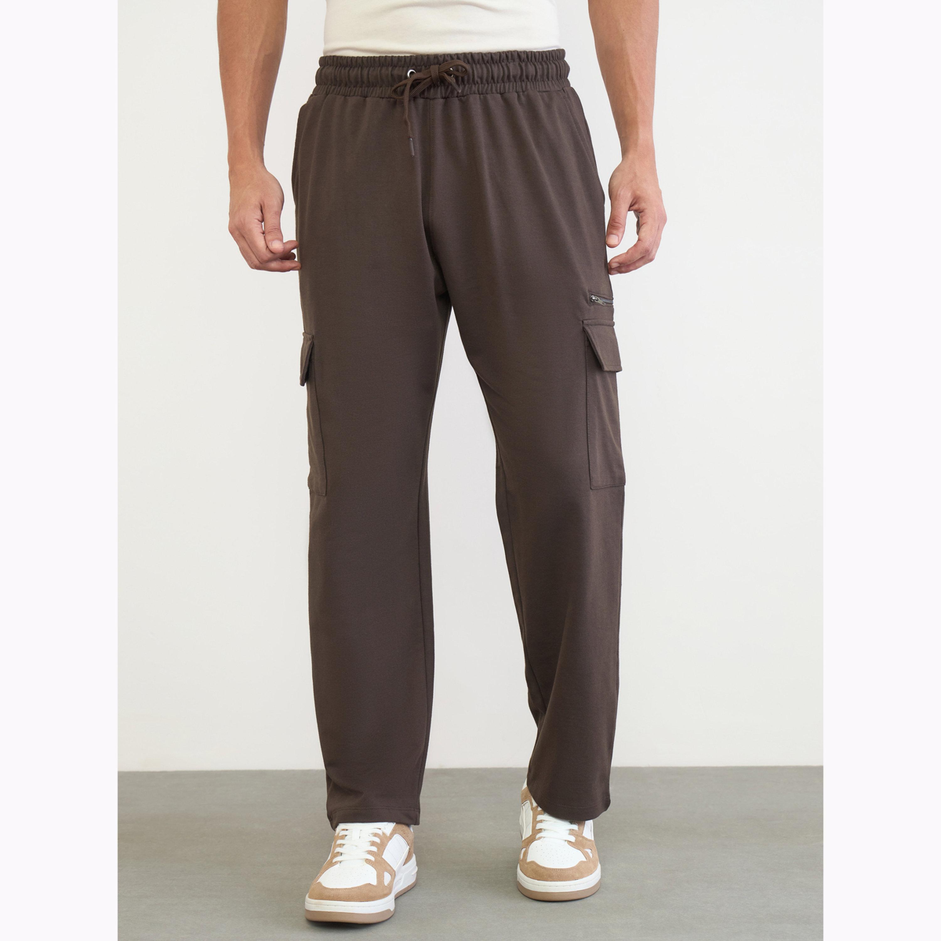 Styli Men Brown Relaxed Cargo Joggers-men-clothing-bottoms-joggers-image-1