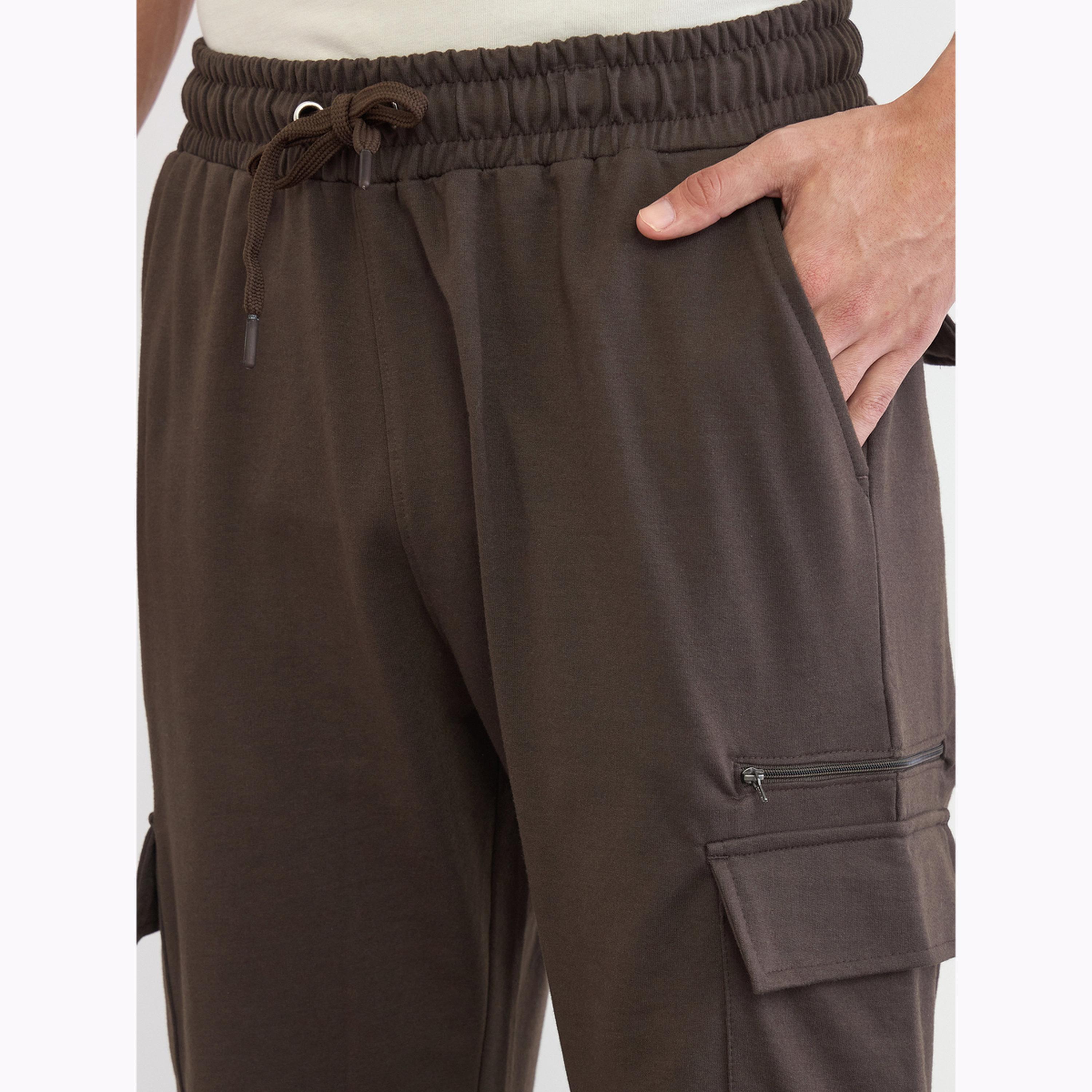 Styli Men Brown Relaxed Cargo Joggers-men-clothing-bottoms-joggers-image-3