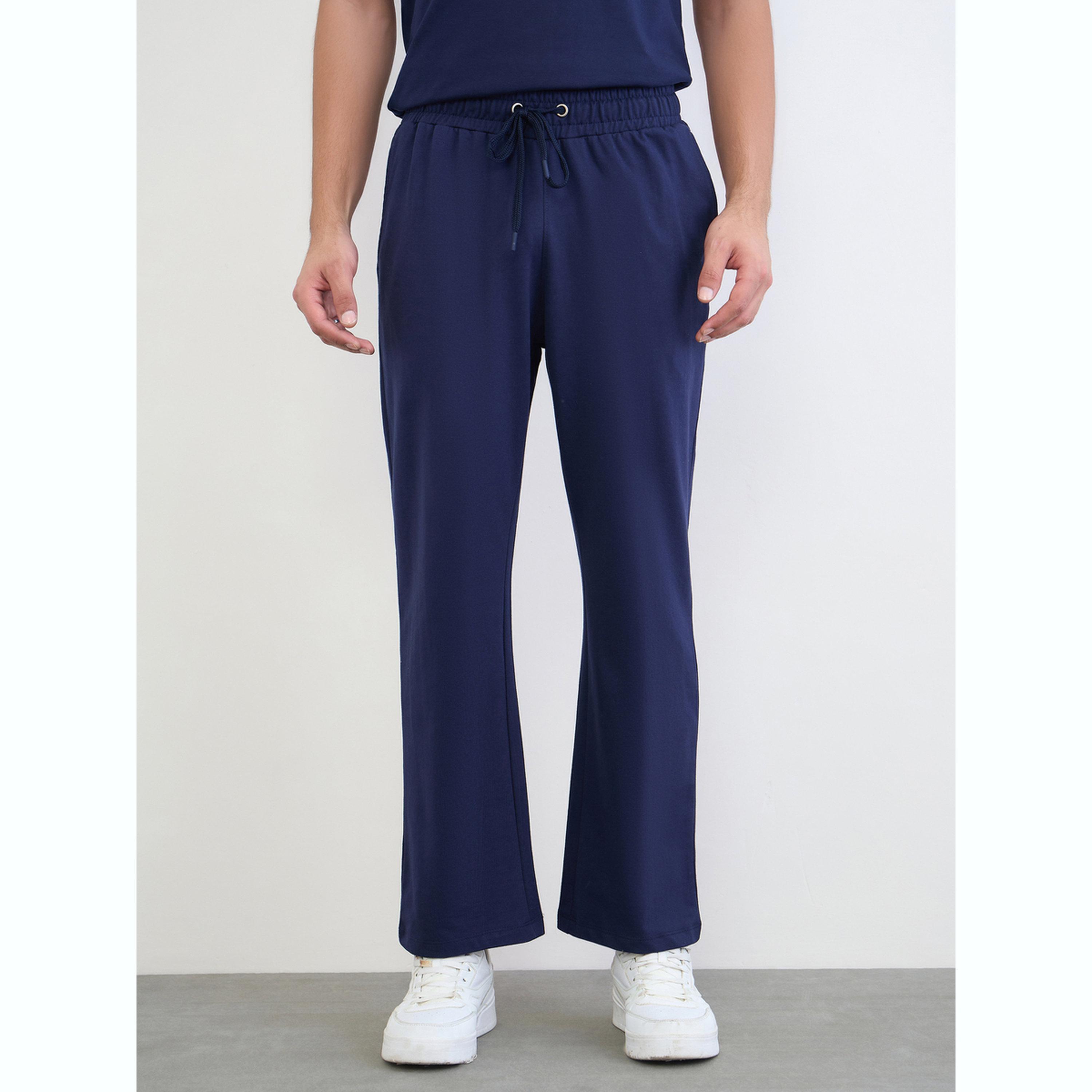 جوغر بأرجل بقصة مستقيمة بمزيج القطن وبرباط-men-clothing-bottoms-joggers-image-1