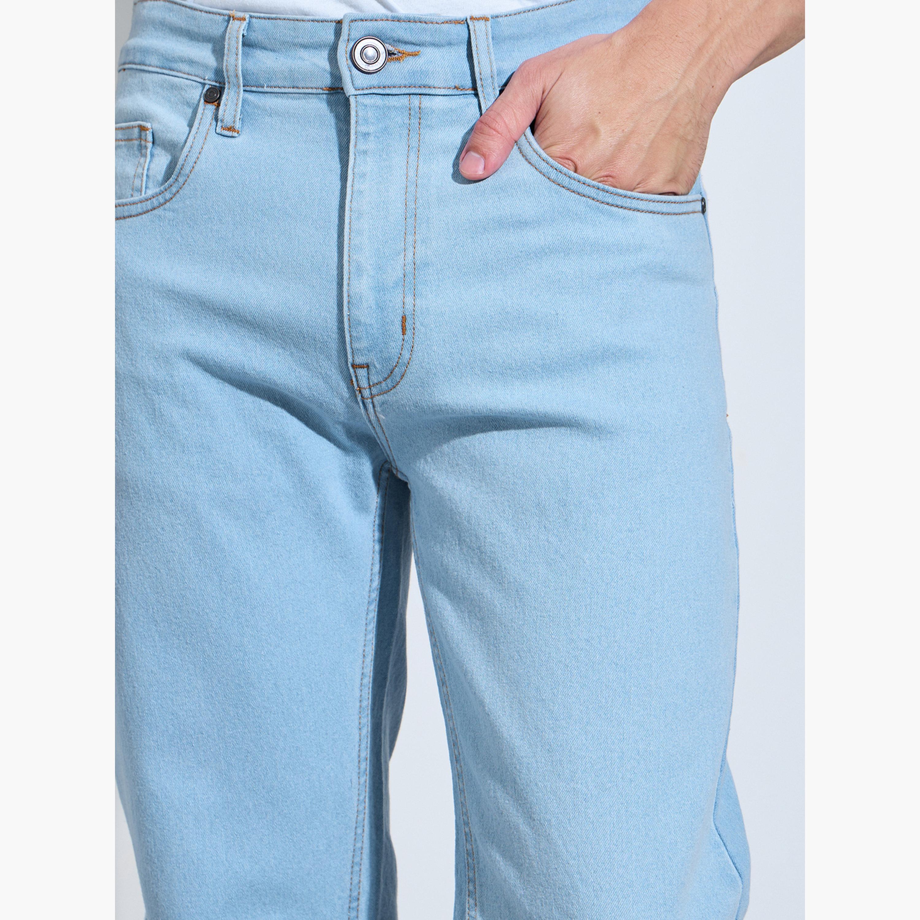 بنطال جينز بيسيك بقصة مستقيمة للرجال-men-clothing-bottoms-jeans-image-3