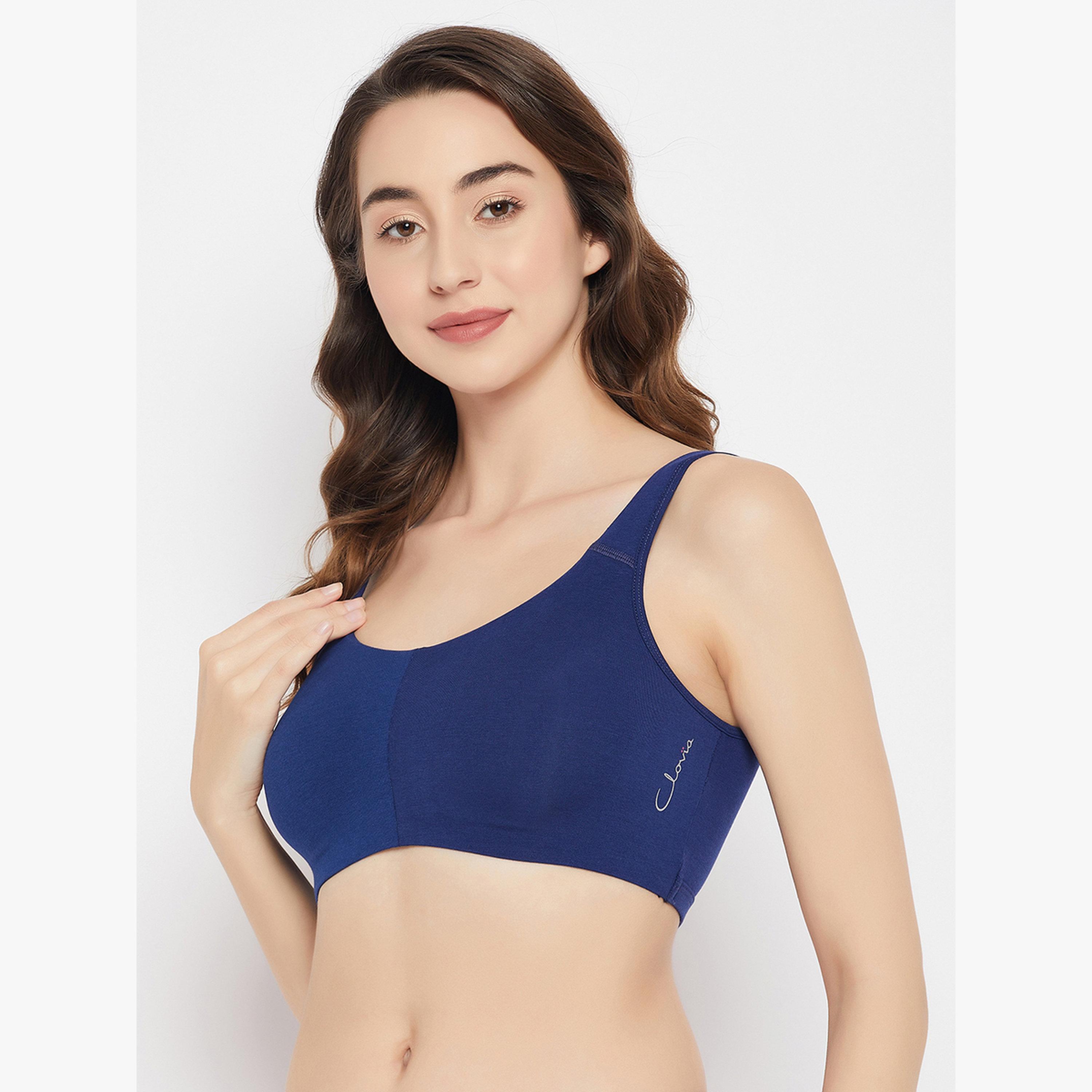 Clovia Navy Non-Padded Non-Wired Full Coverage Everyday T-Shirt Bra-women-clothing-lingerie-bras-image-4