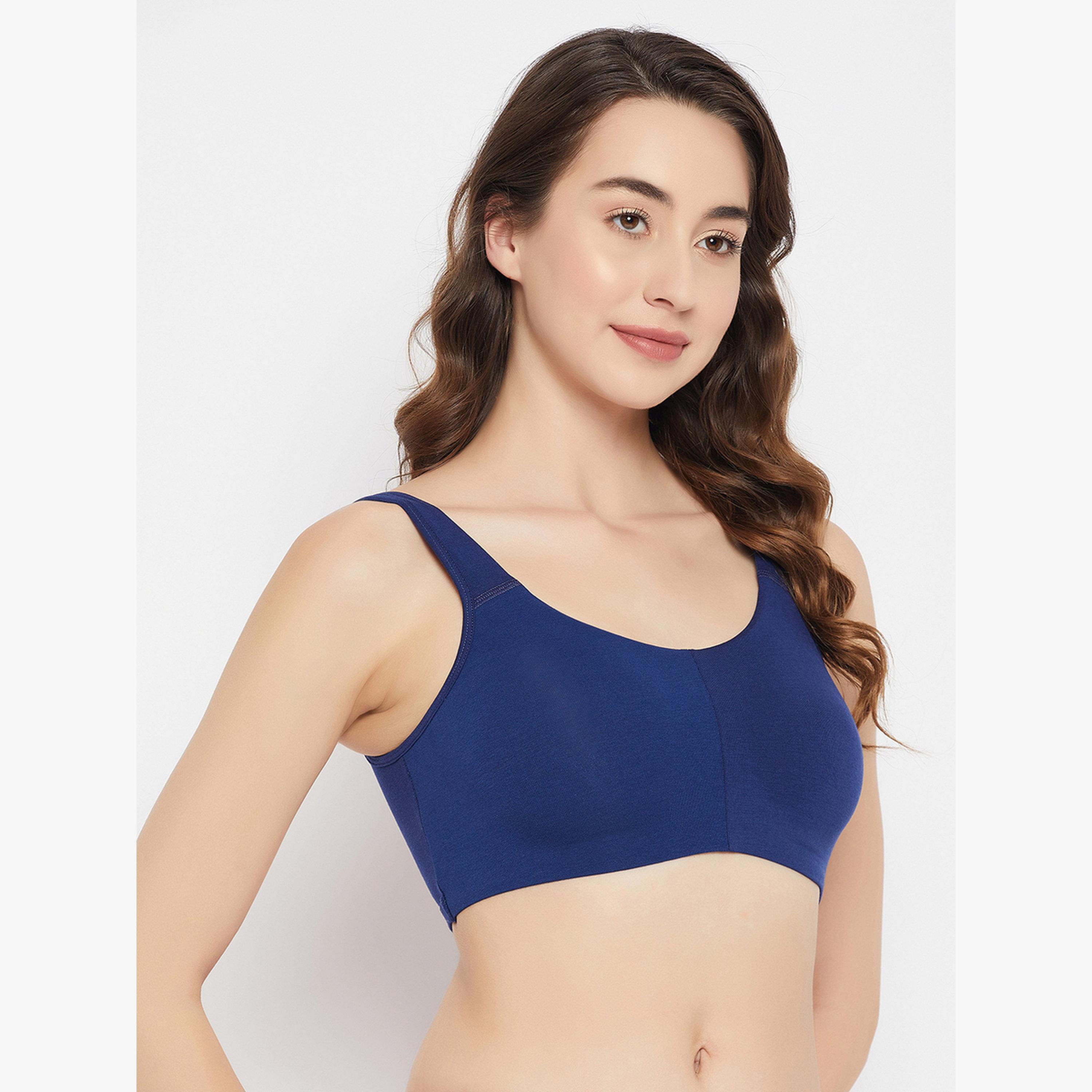 Clovia Navy Non-Padded Non-Wired Full Coverage Everyday T-Shirt Bra-women-clothing-lingerie-bras-image-5