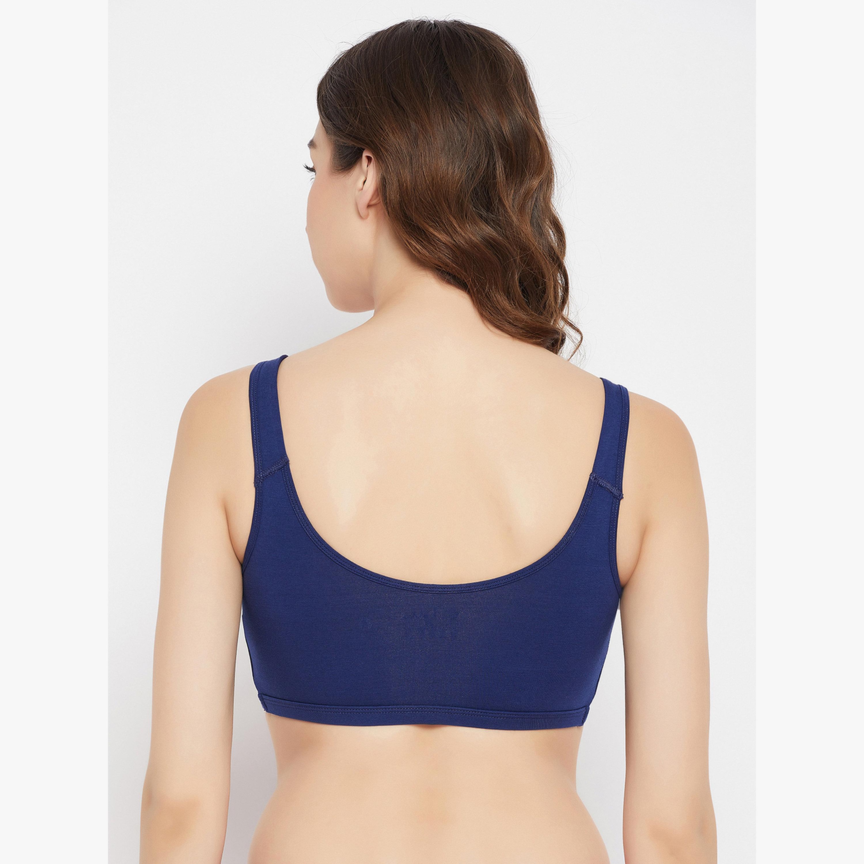 Clovia Navy Non-Padded Non-Wired Full Coverage Everyday T-Shirt Bra-women-clothing-lingerie-bras-image-6