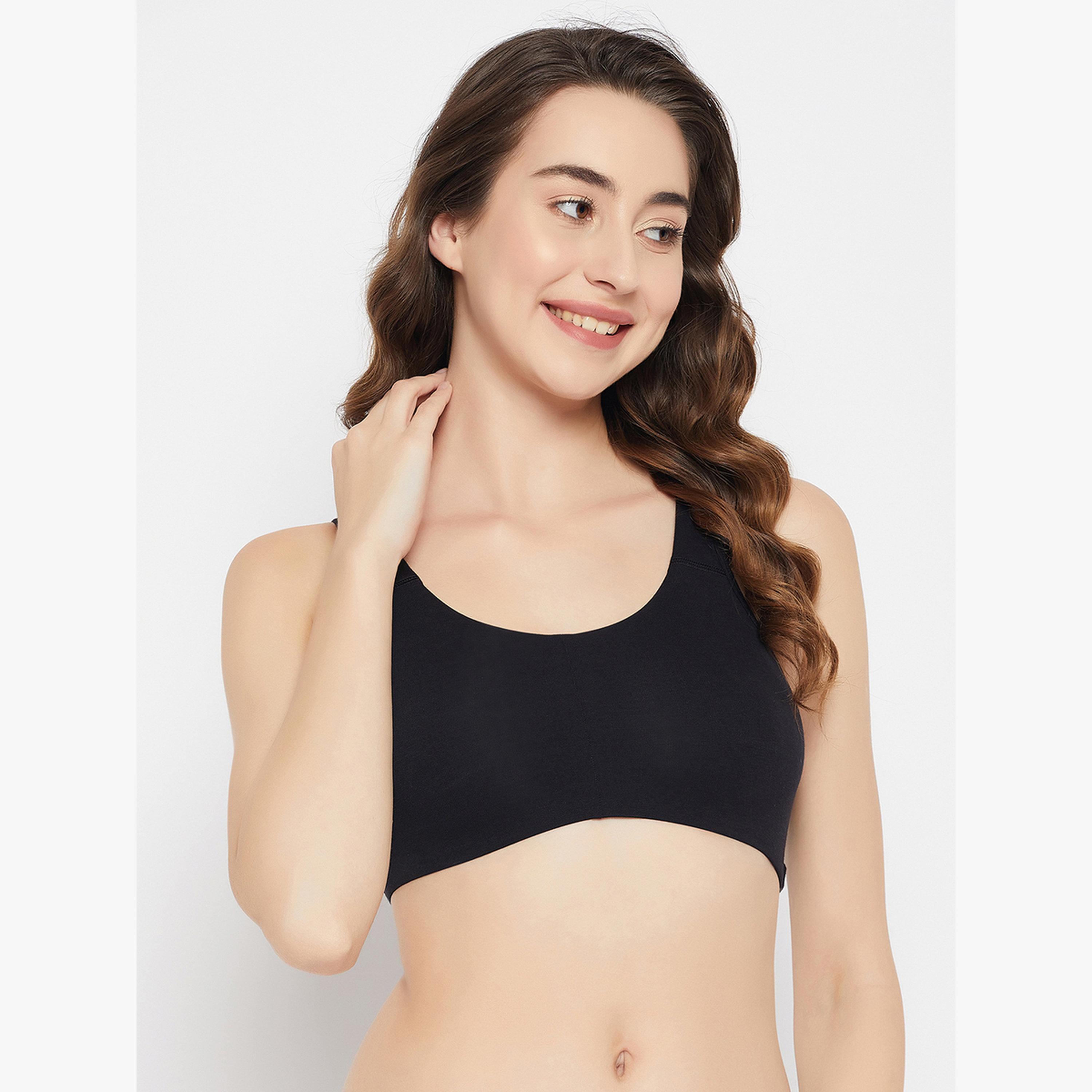 Clovia Black Non-Padded Non-Wired Full Coverage Everyday T-Shirt Bra-women-clothing-lingerie-bras-image-3