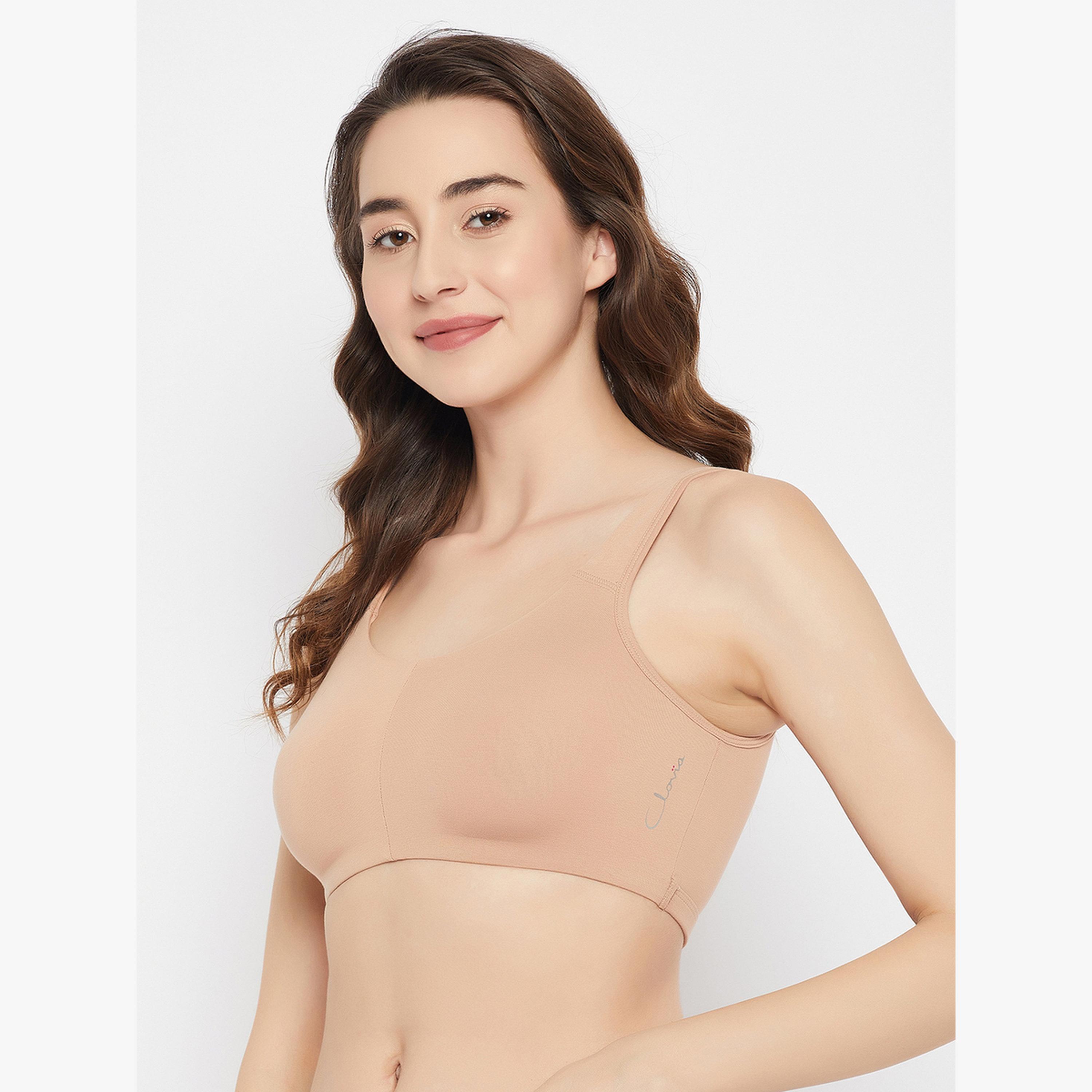 Clovia Nude Non-Padded Non-Wired Full Coverage Everyday T-Shirt Bra-women-clothing-lingerie-bras-image-2