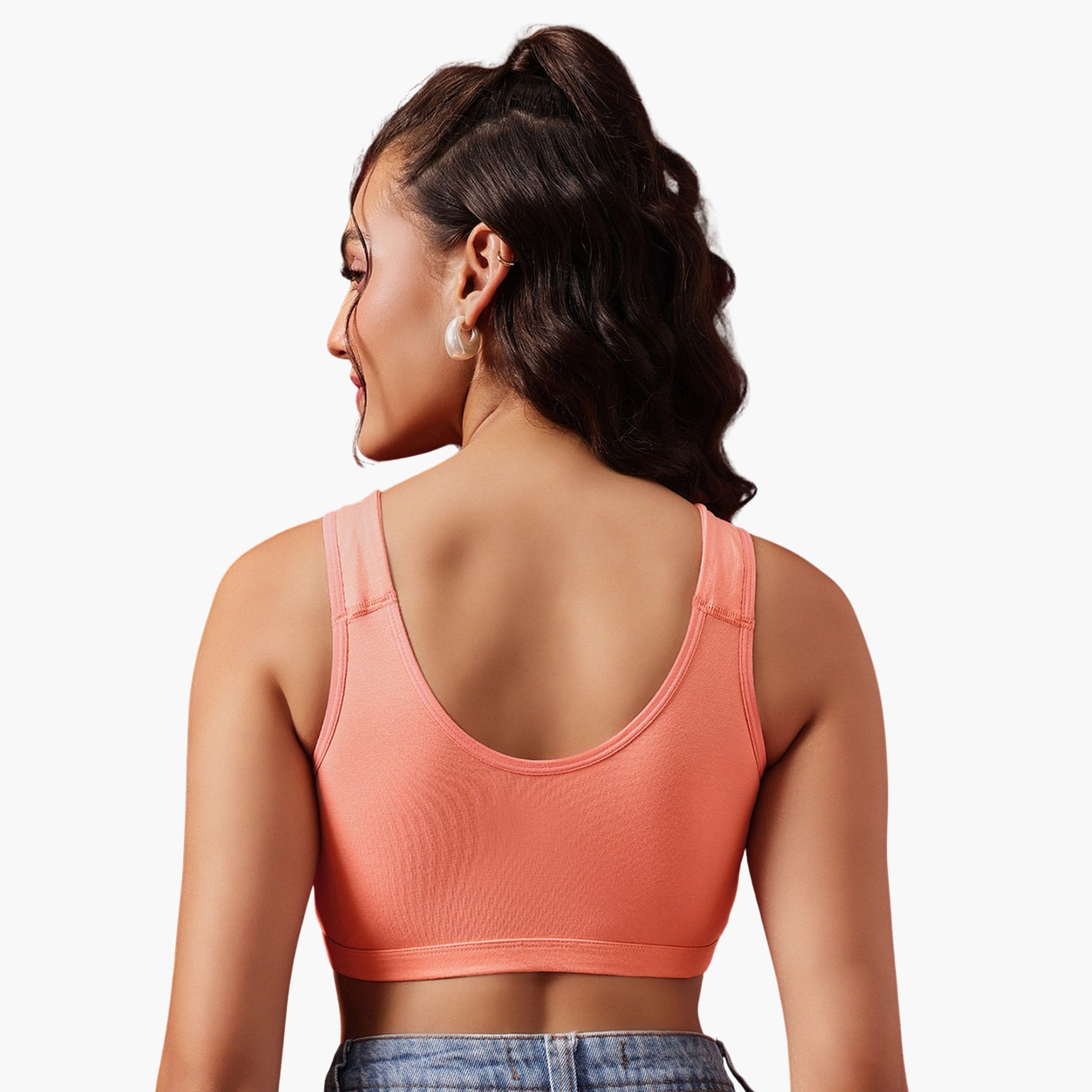 Clovia Peach Non-Padded Non-Wired Full Coverage Everyday T-Shirt Bra-women-clothing-lingerie-bras-image-4