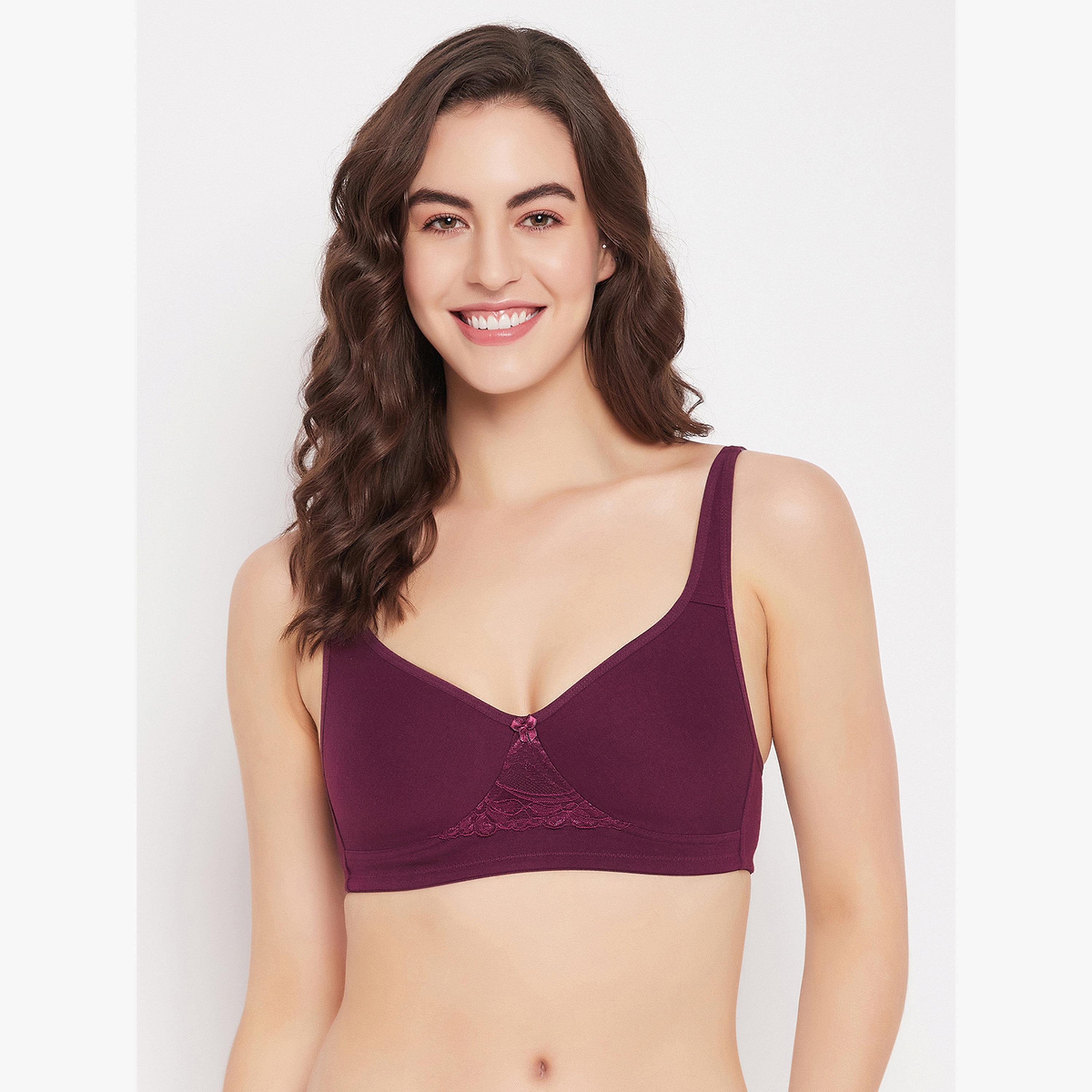 Clovia Purple Padded Non-Wired Full Coverage Cotton Rich T-Shirt Bra-women-clothing-lingerie-bras-image-1