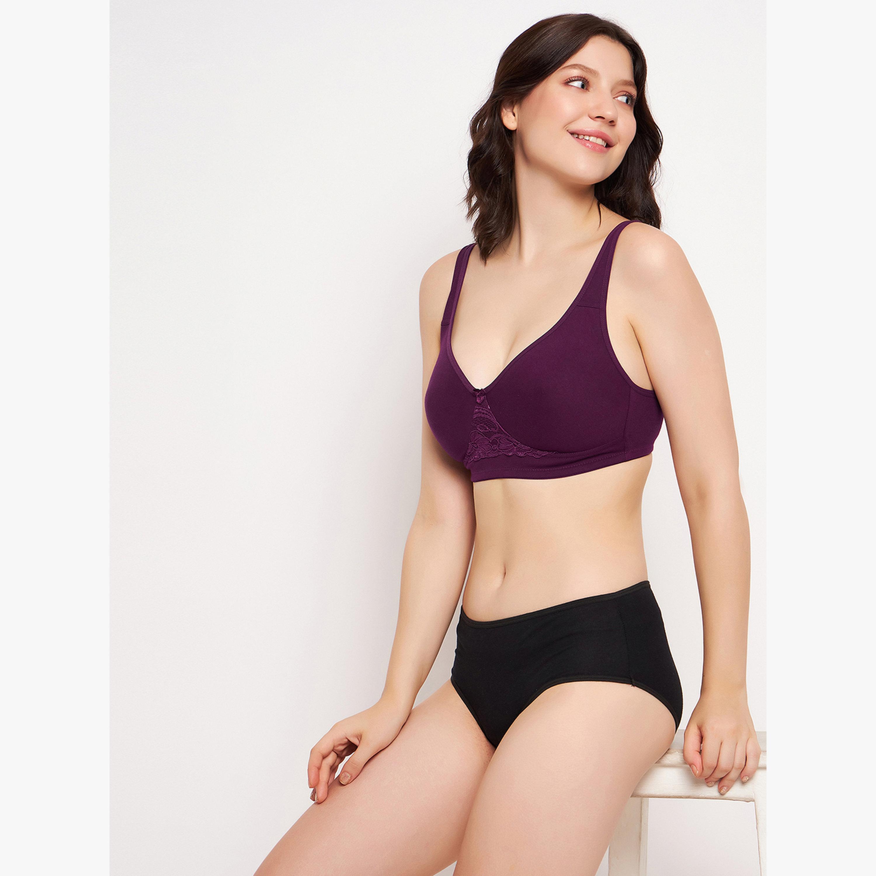 حمالة صدر تيشيرت قطن تغطية كاملة ومبطنة وبلا أسلاك-women-clothing-lingerie-bras-image-3