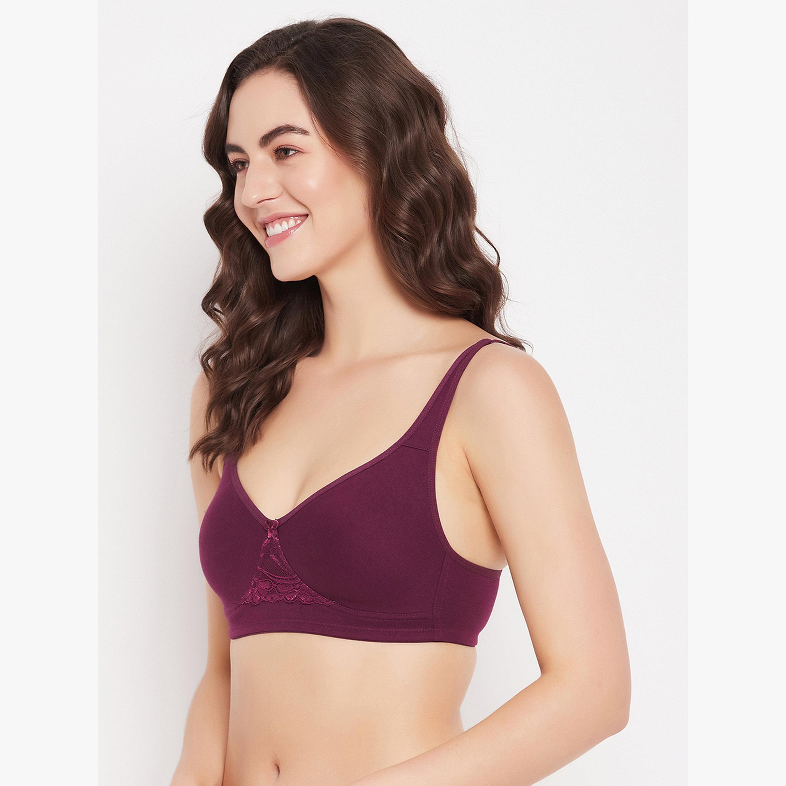 Clovia Purple Padded Non-Wired Full Coverage Cotton Rich T-Shirt Bra-women-clothing-lingerie-bras-image-4