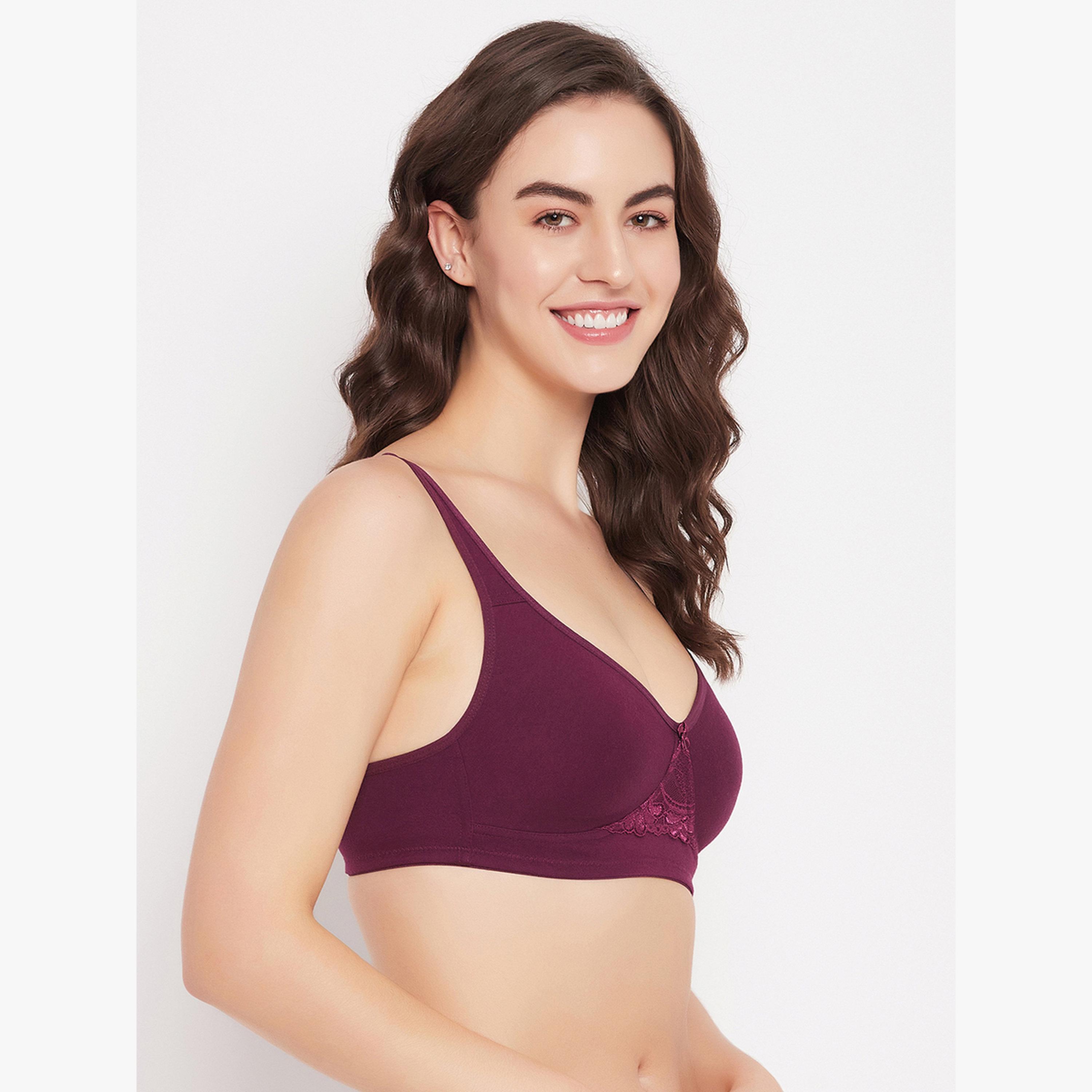 Clovia Purple Padded Non-Wired Full Coverage Cotton Rich T-Shirt Bra-women-clothing-lingerie-bras-image-5