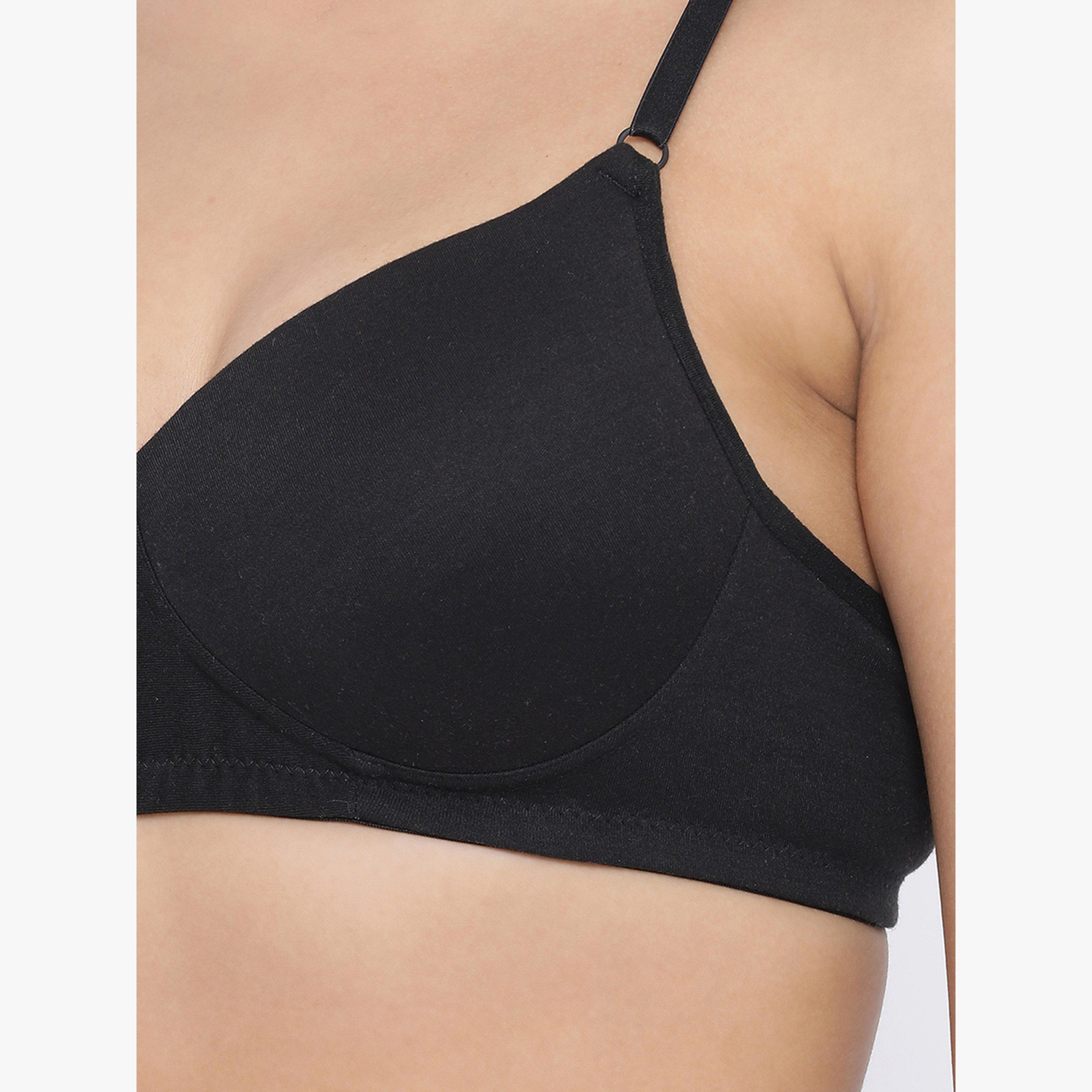 Clovia Black Padded Non-Wired Full Coverage Cotton Rich T-Shirt Bra-women-clothing-lingerie-bras-image-5
