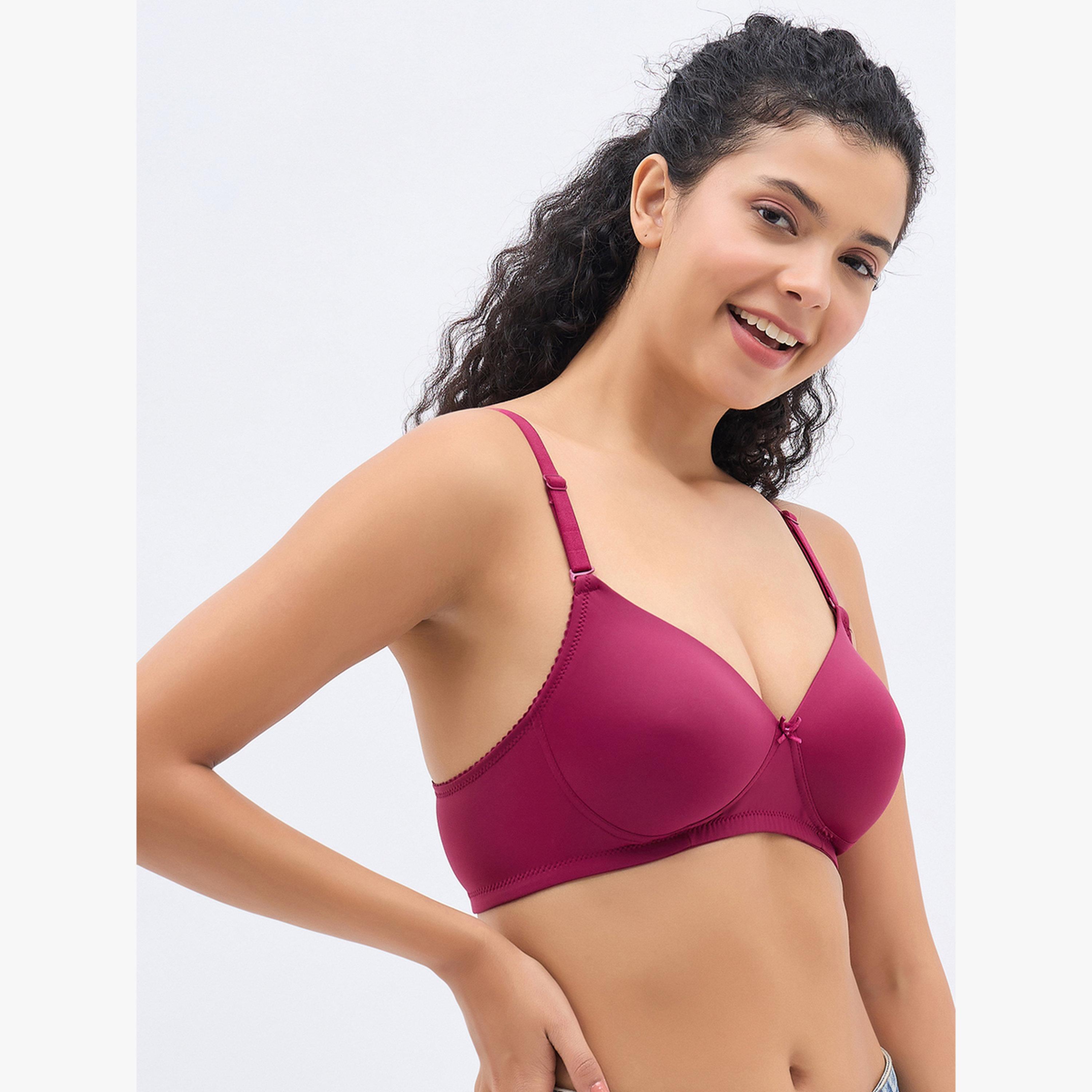 Clovia Maroon Padded Non-Wired Full Coverage Multiway T-Shirt Bra-women-clothing-lingerie-bras-image-4