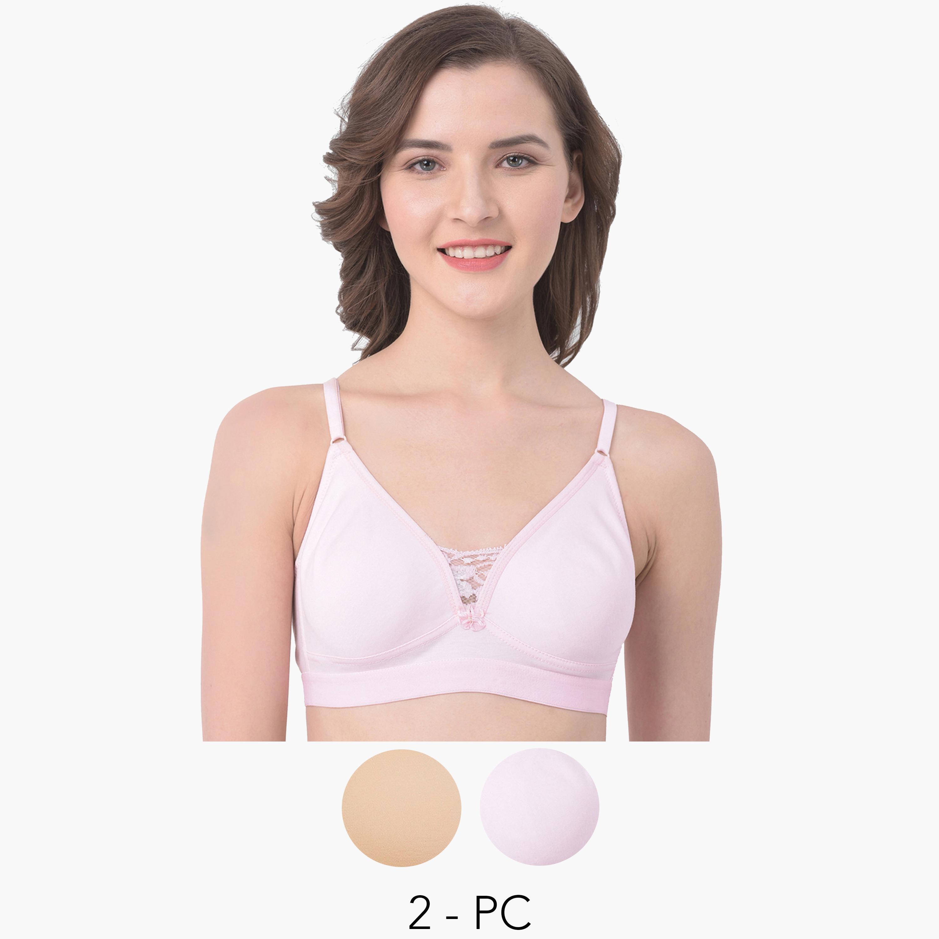 Clovia Pack of 2 - Non-Padded Non-Wired Cotton T-Shirt Bra-women-clothing-lingerie-bras-image-1