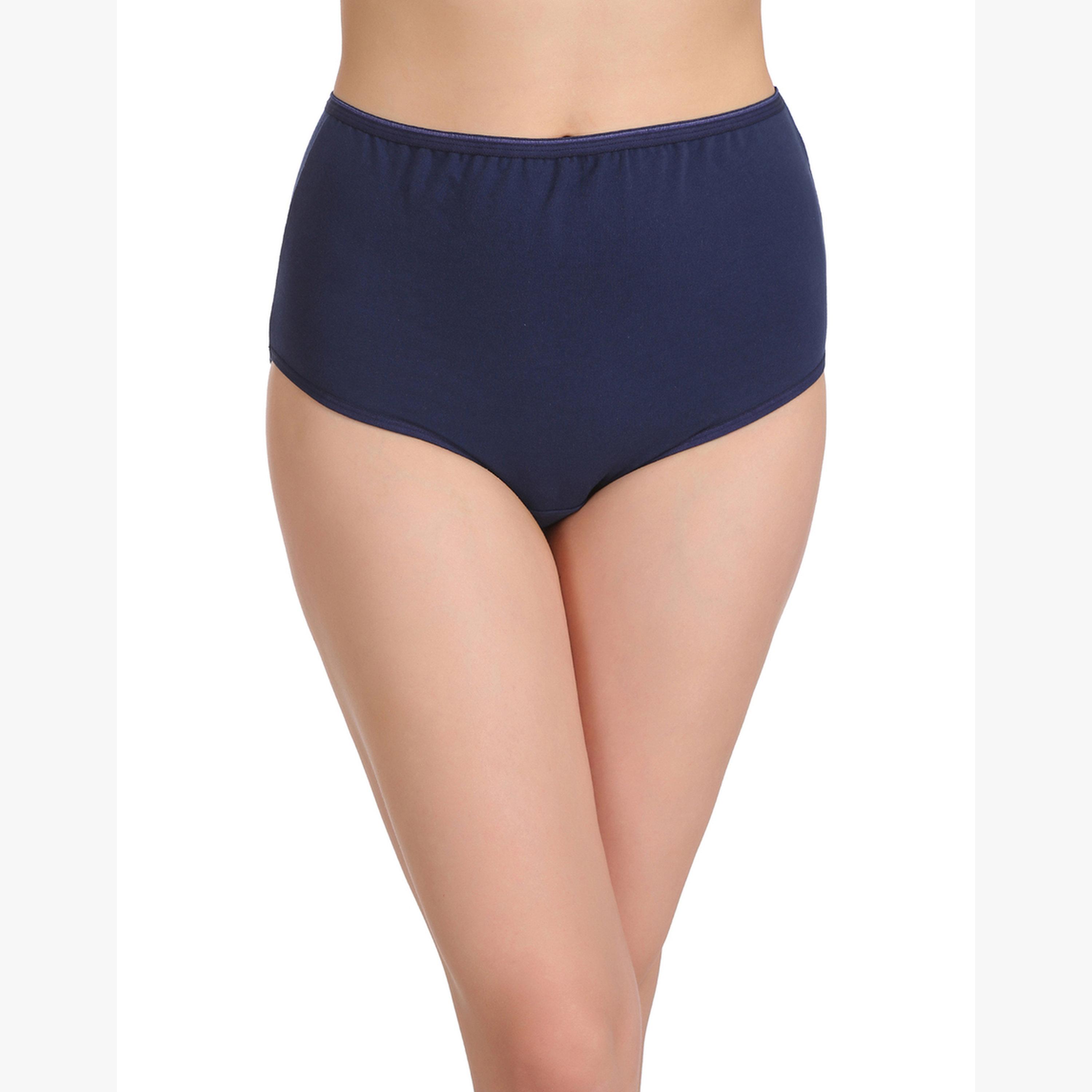 Clovia Navy Blue Cotton Maternity High Waist Hipster-women-clothing-lingerie-panties-image-1