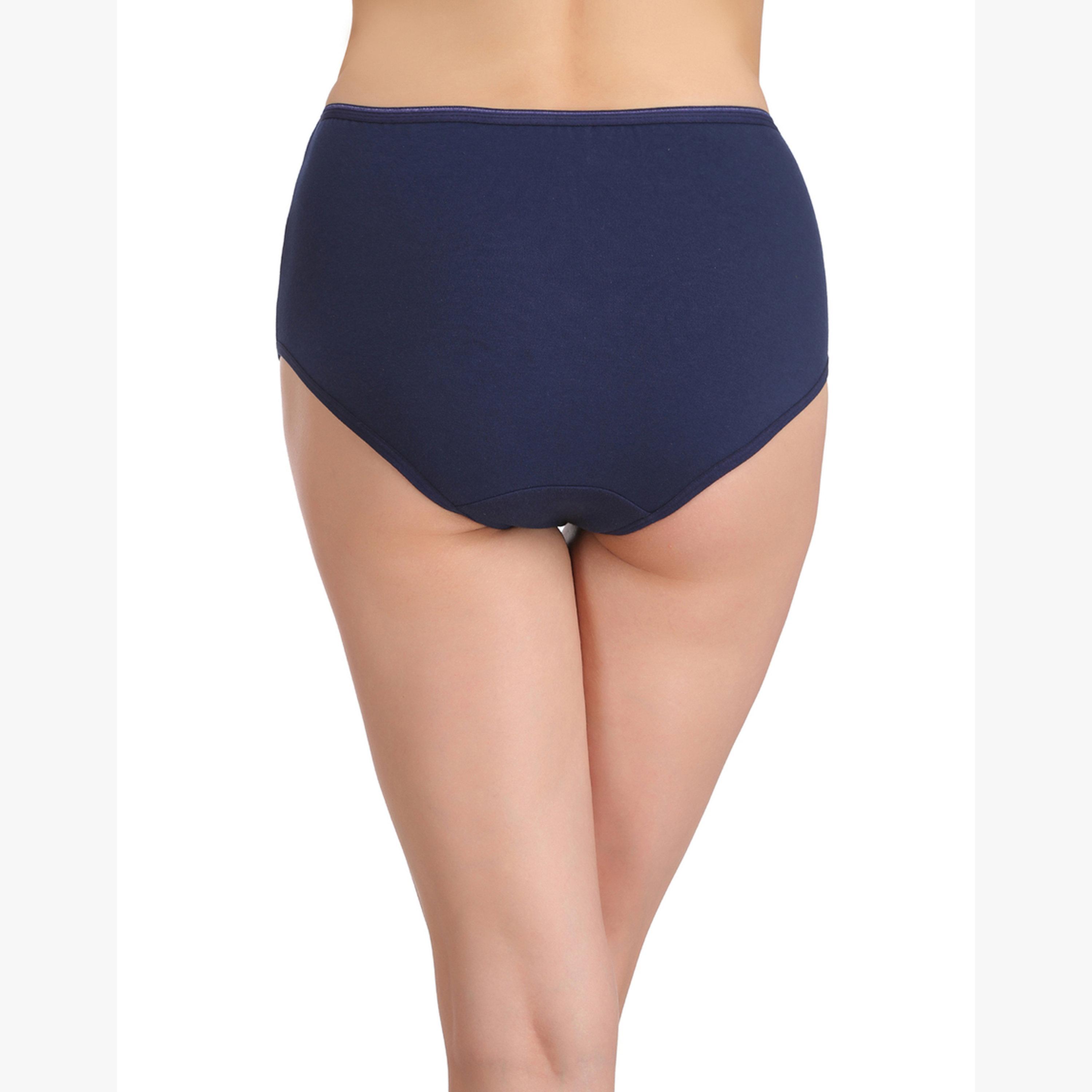Clovia Navy Blue Cotton Maternity High Waist Hipster-women-clothing-lingerie-panties-image-4