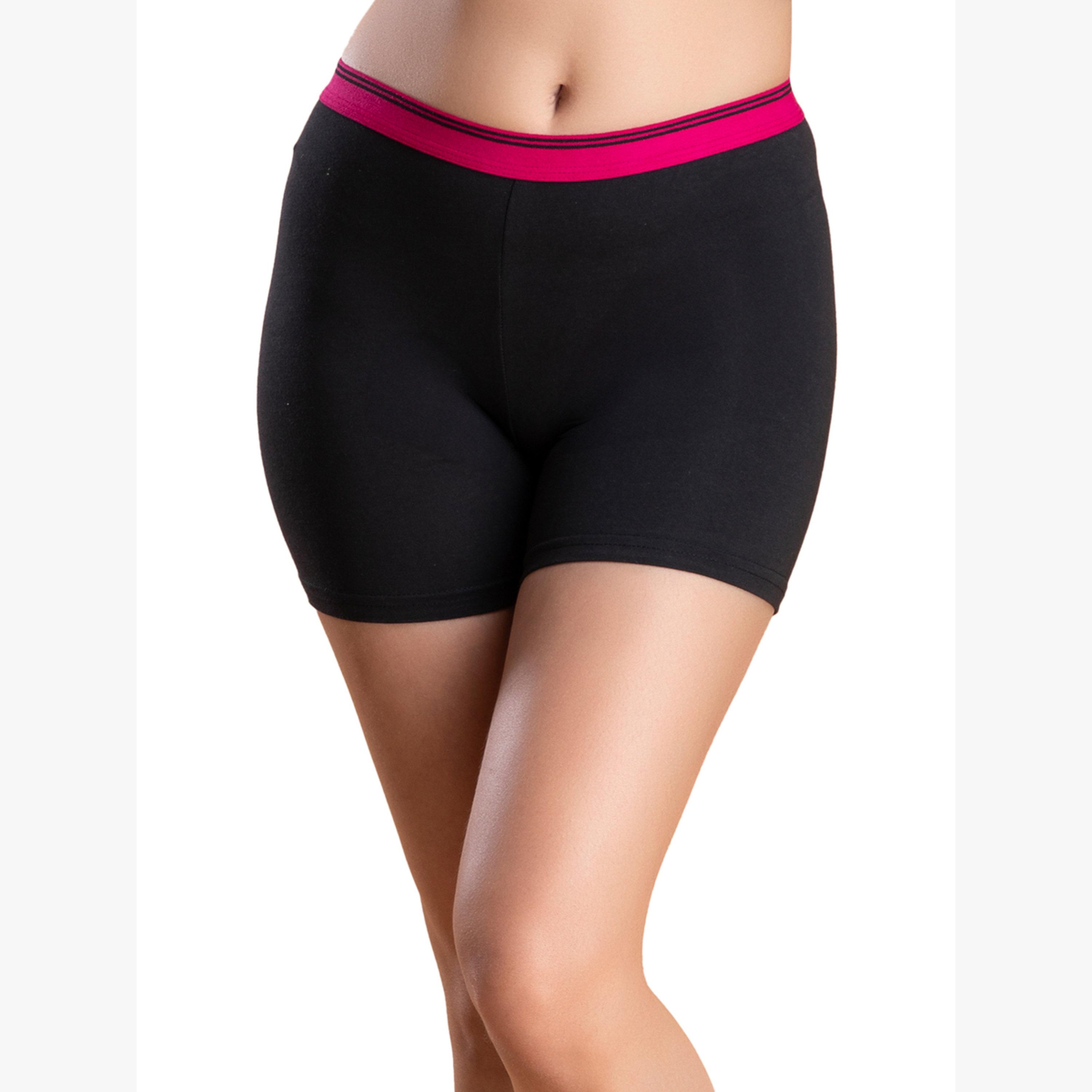 Clovia Black Cotton Mid Waist Boyshorts-women-clothing-lingerie-panties-image-6