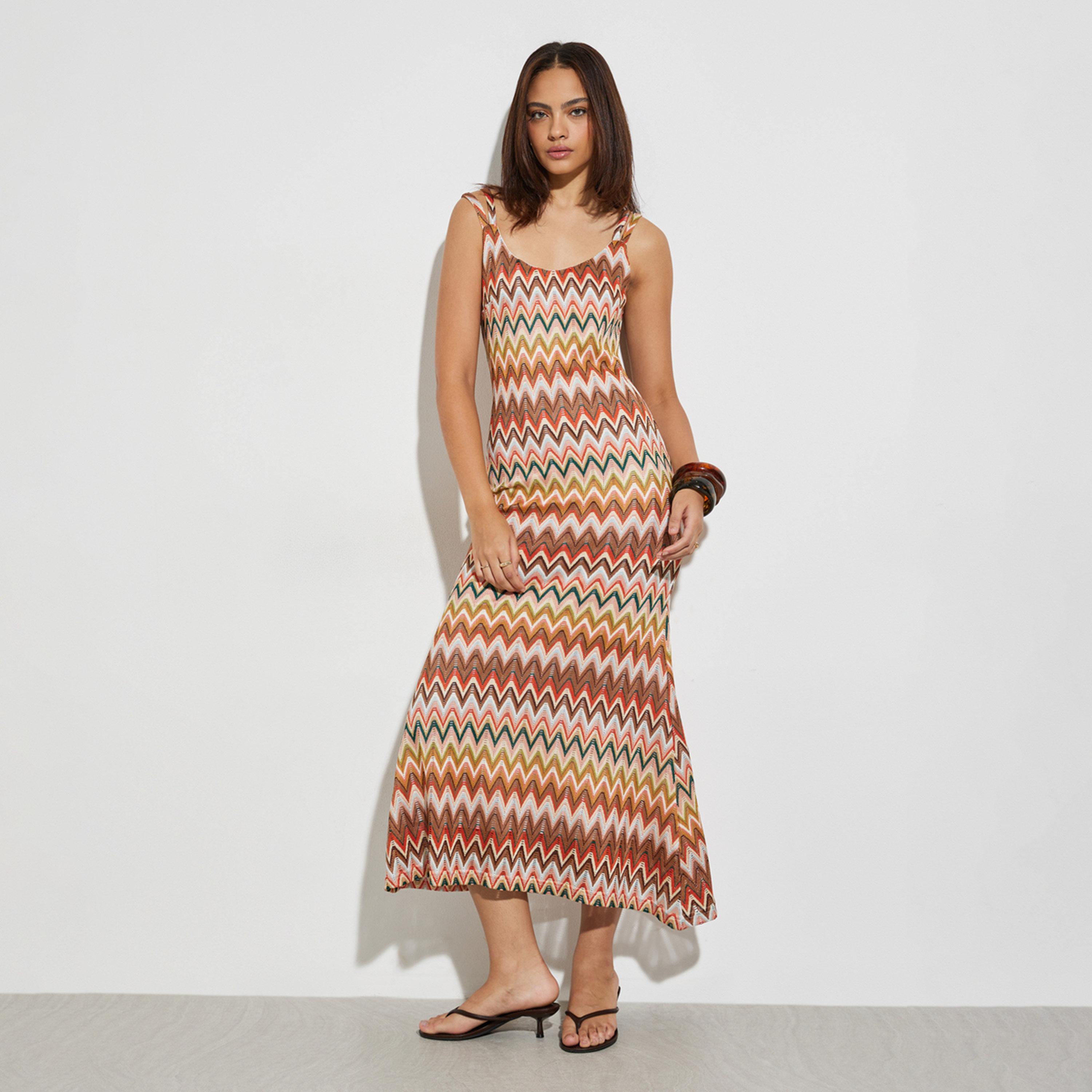 Styli Multi ZigZag Pattern Knit Maxi Dress-women-clothing-dresses-image-1