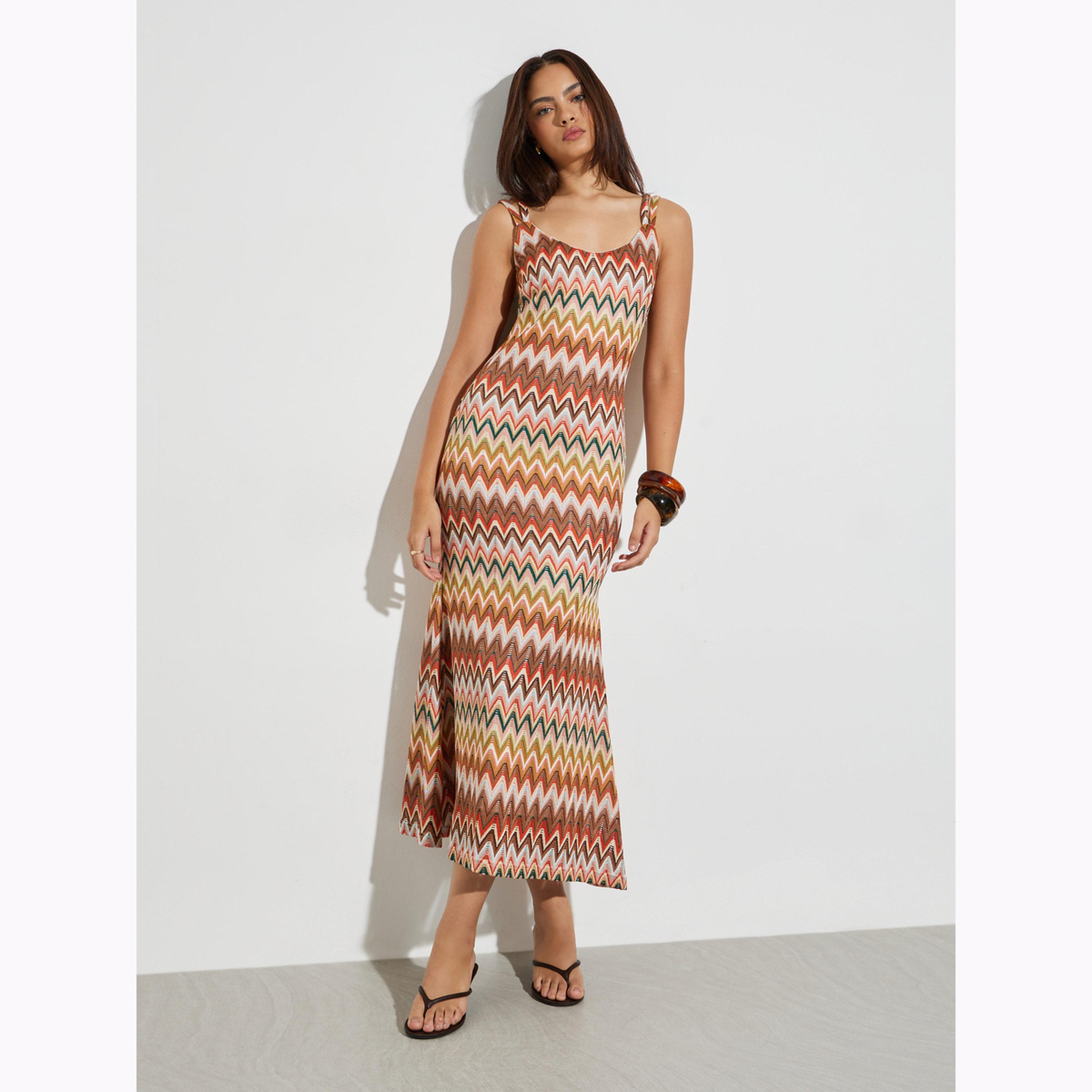 فستان طويل محبوك بنمط زجزاج-women-clothing-dresses-image-3