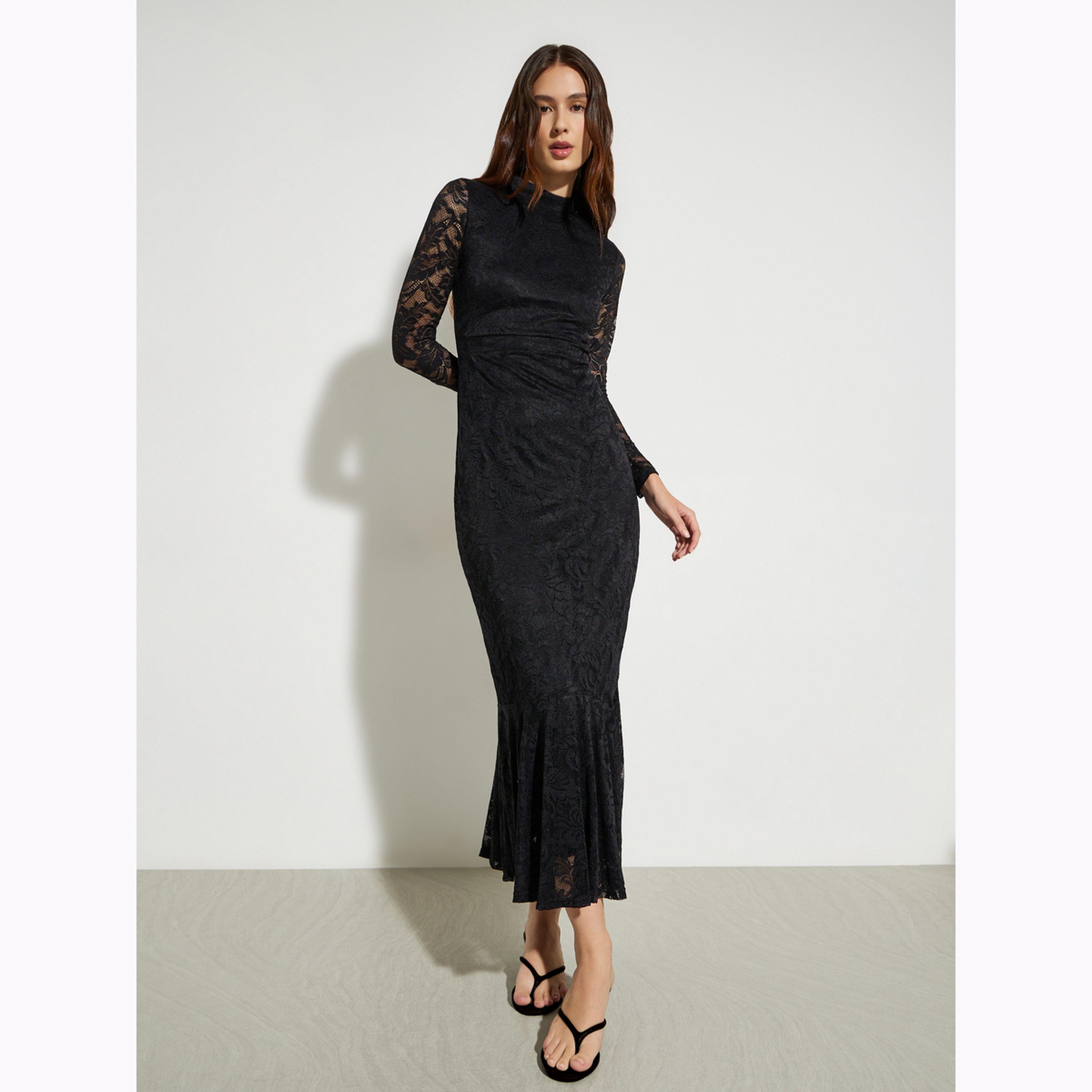 فستان طويل بحافة نمط ميرميد دانتيل-women-clothing-dresses-image-1
