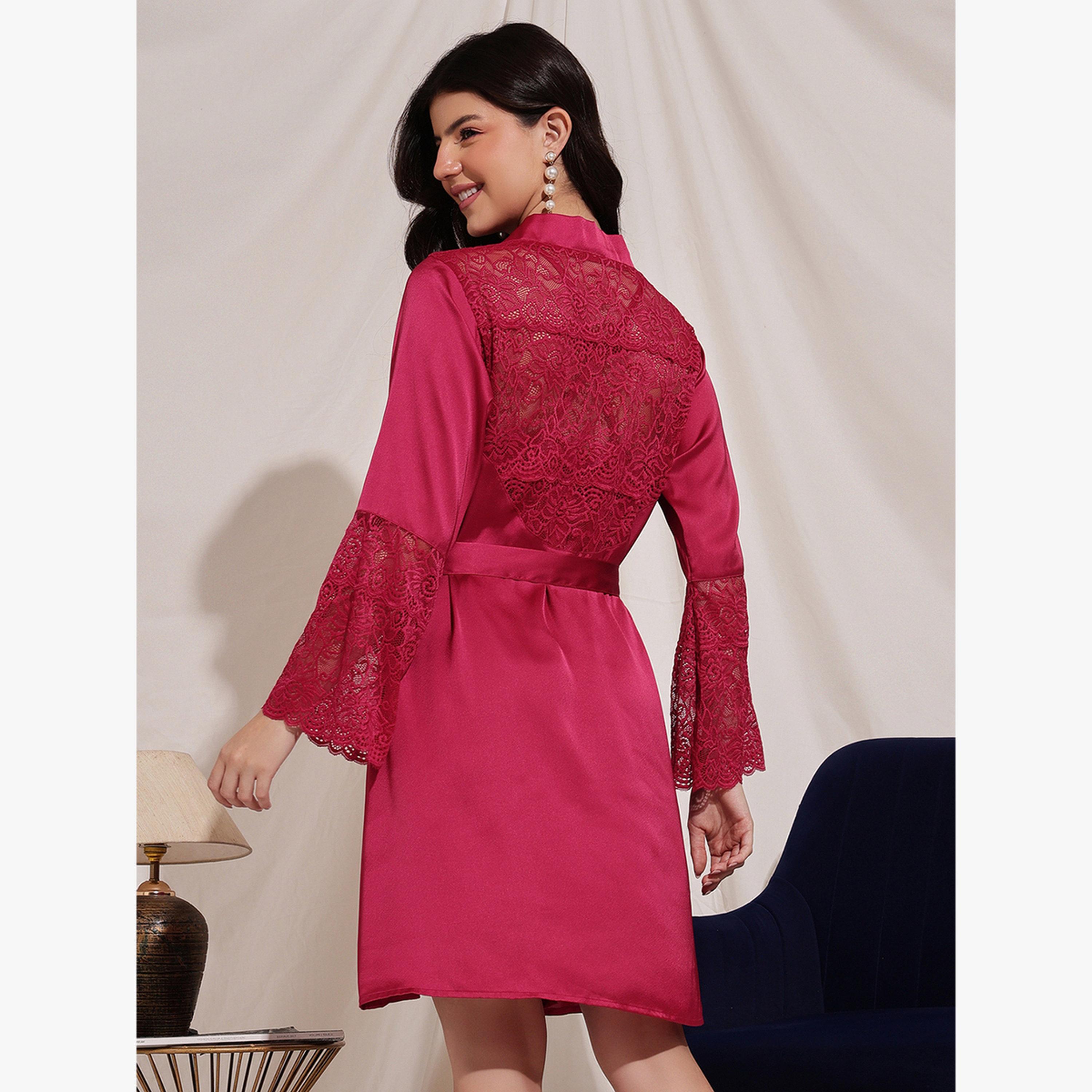 روب ساتان بأكمام دانتيل-women-clothing-nightwear-robes-image-4
