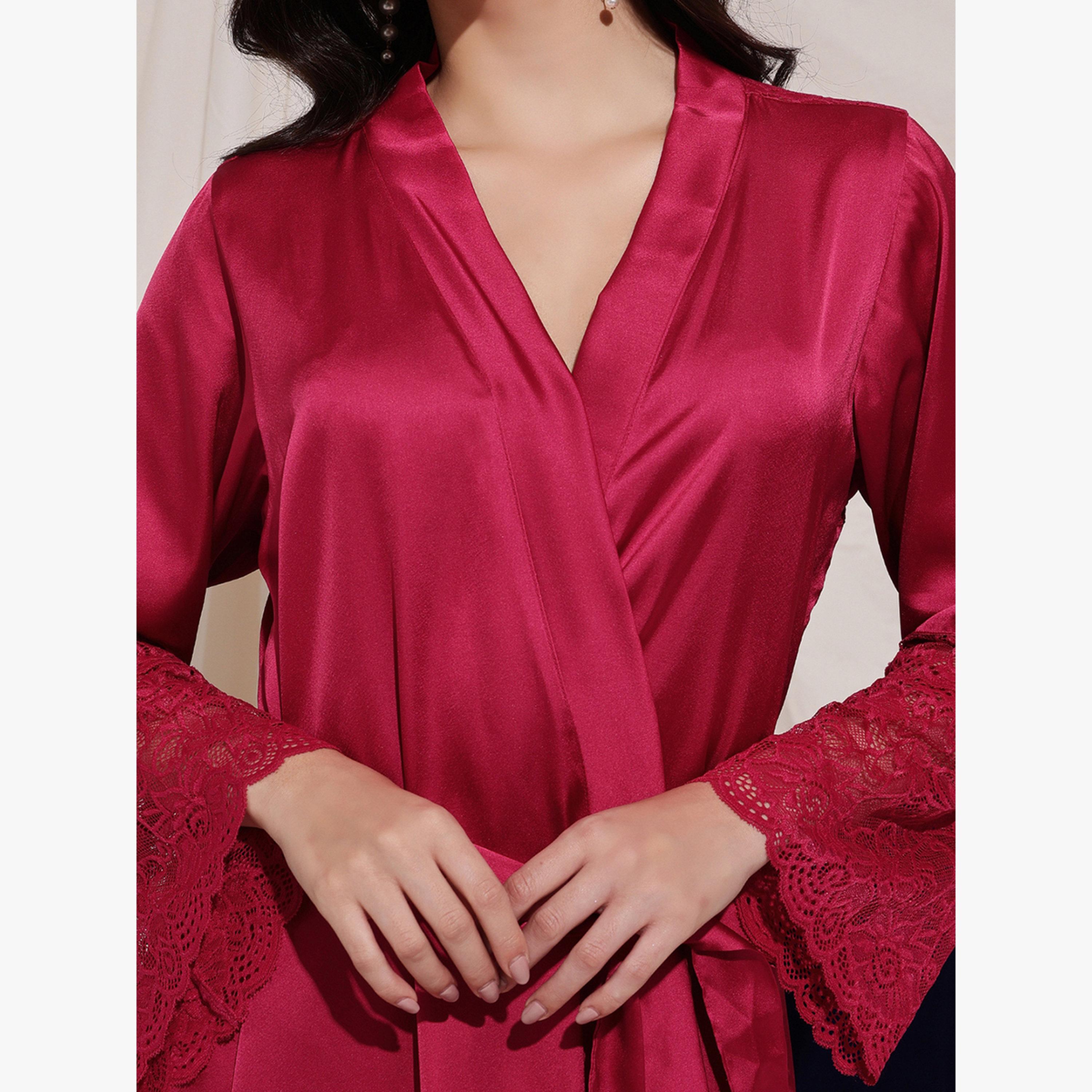 روب ساتان بأكمام دانتيل-women-clothing-nightwear-robes-image-5