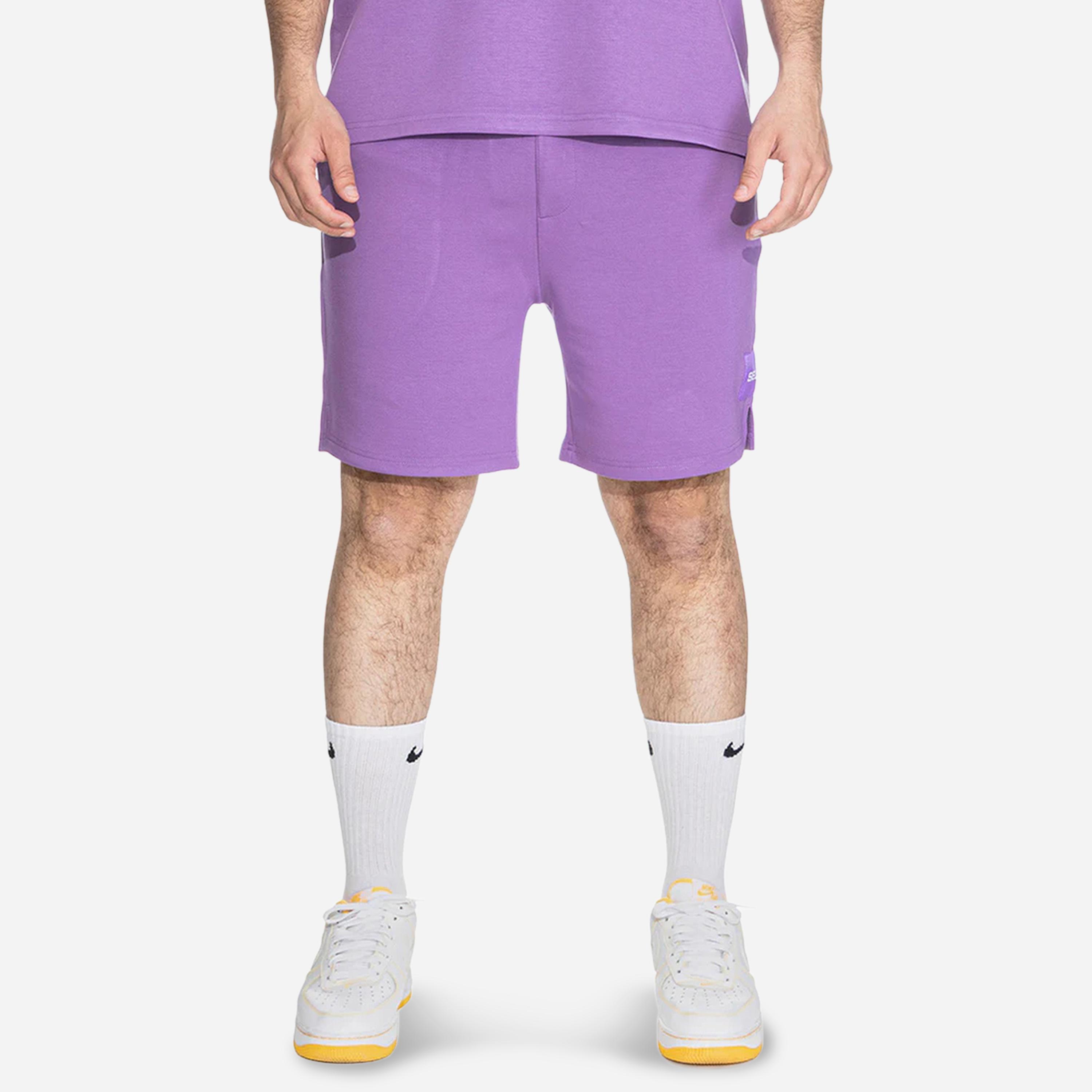Selene X Styli Men Logo Badge Detail Cotton Shorts-men-clothing-bottoms-shorts-image-1