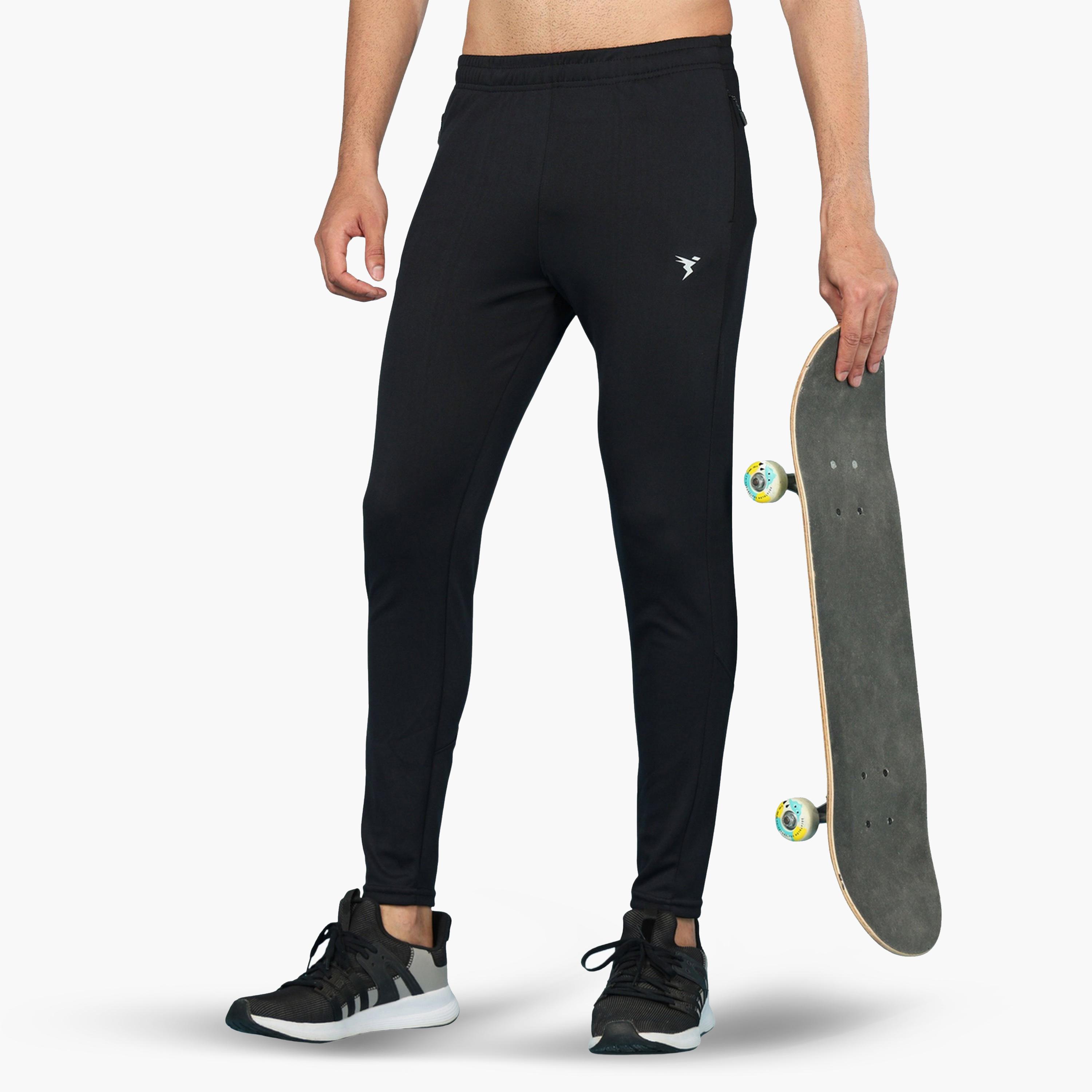 بنطال رياضي سادة بقصة ضيقة للرجال-men-clothing-sportswearandactivewear-bottoms-joggers-image-3