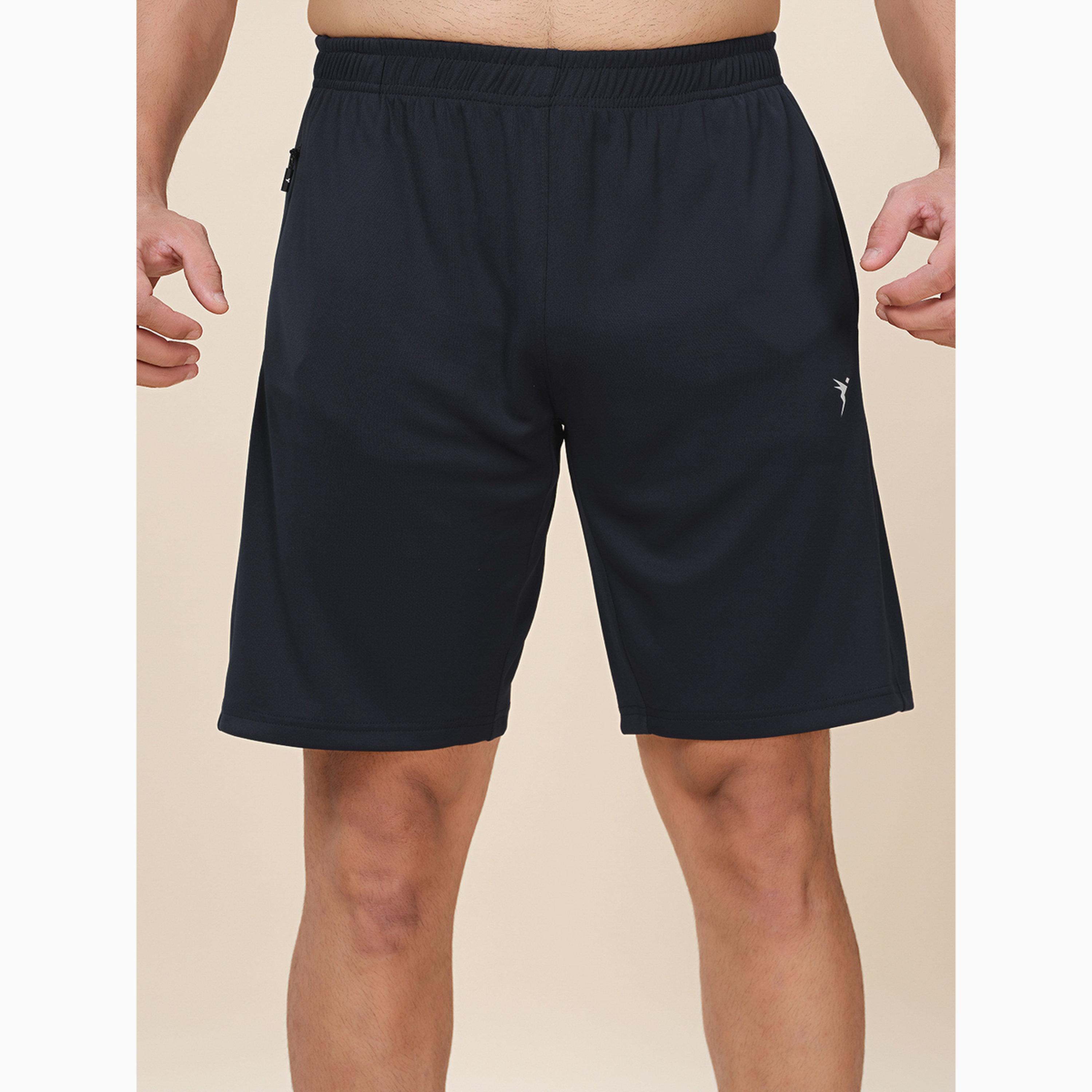 Technosport X Styli Men Solid Slim Fit Sports Shorts with TECHNO DRY-men-clothing-sportswearandactivewear-bottoms-shorts-image-1