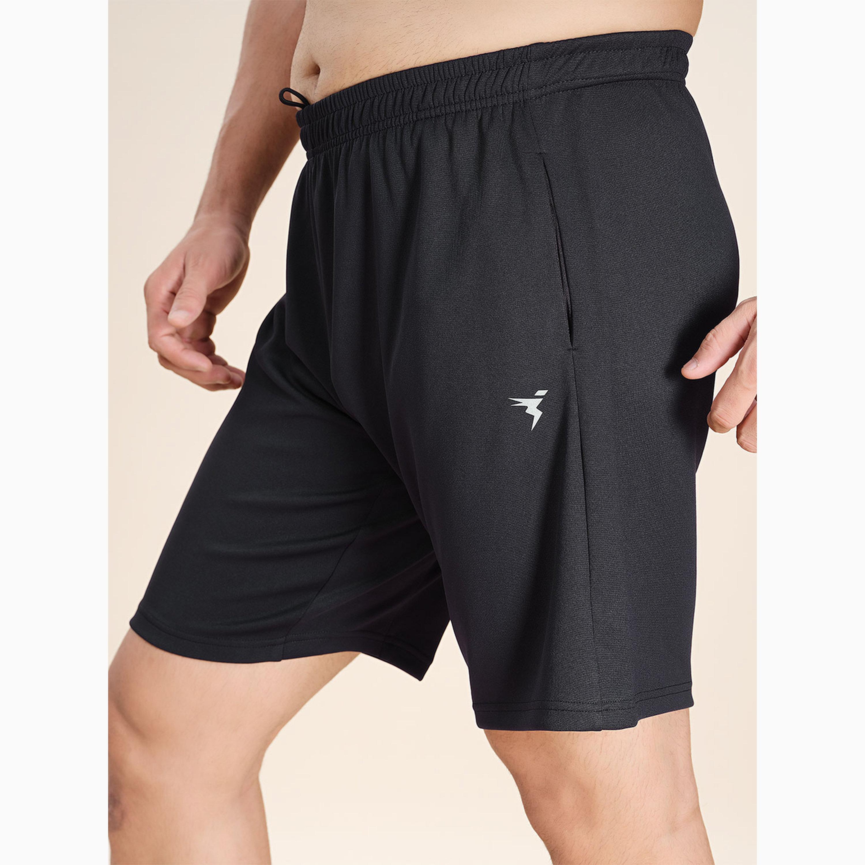 شورت رياضي سادة بقصة ضيقة للرجال مع تكنو دراي-men-clothing-sportswearandactivewear-bottoms-shorts-image-2