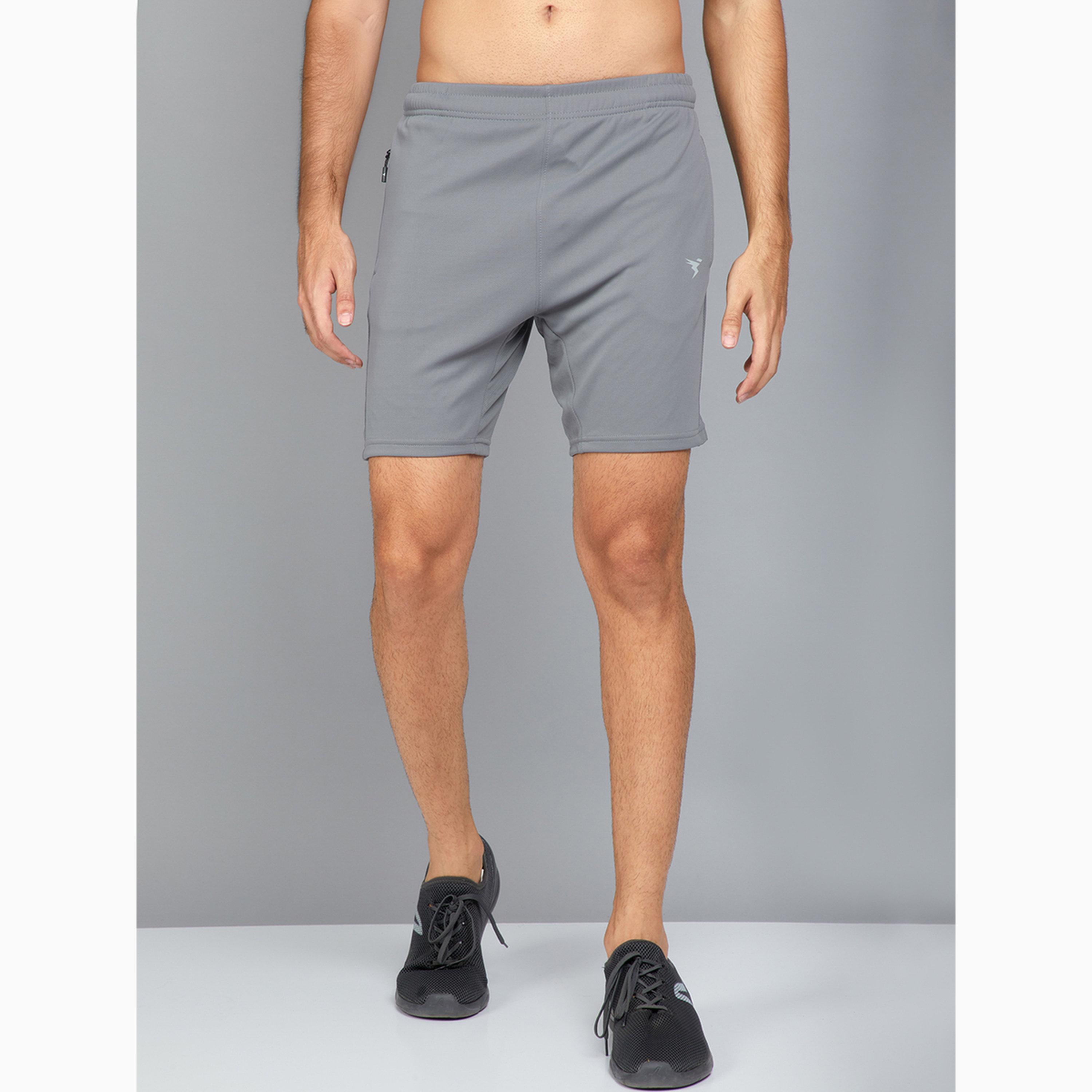 Technosport X Styli Men Solid Slim Fit Sports Shorts with TECHNO DRY-men-clothing-bottoms-shorts-image-1