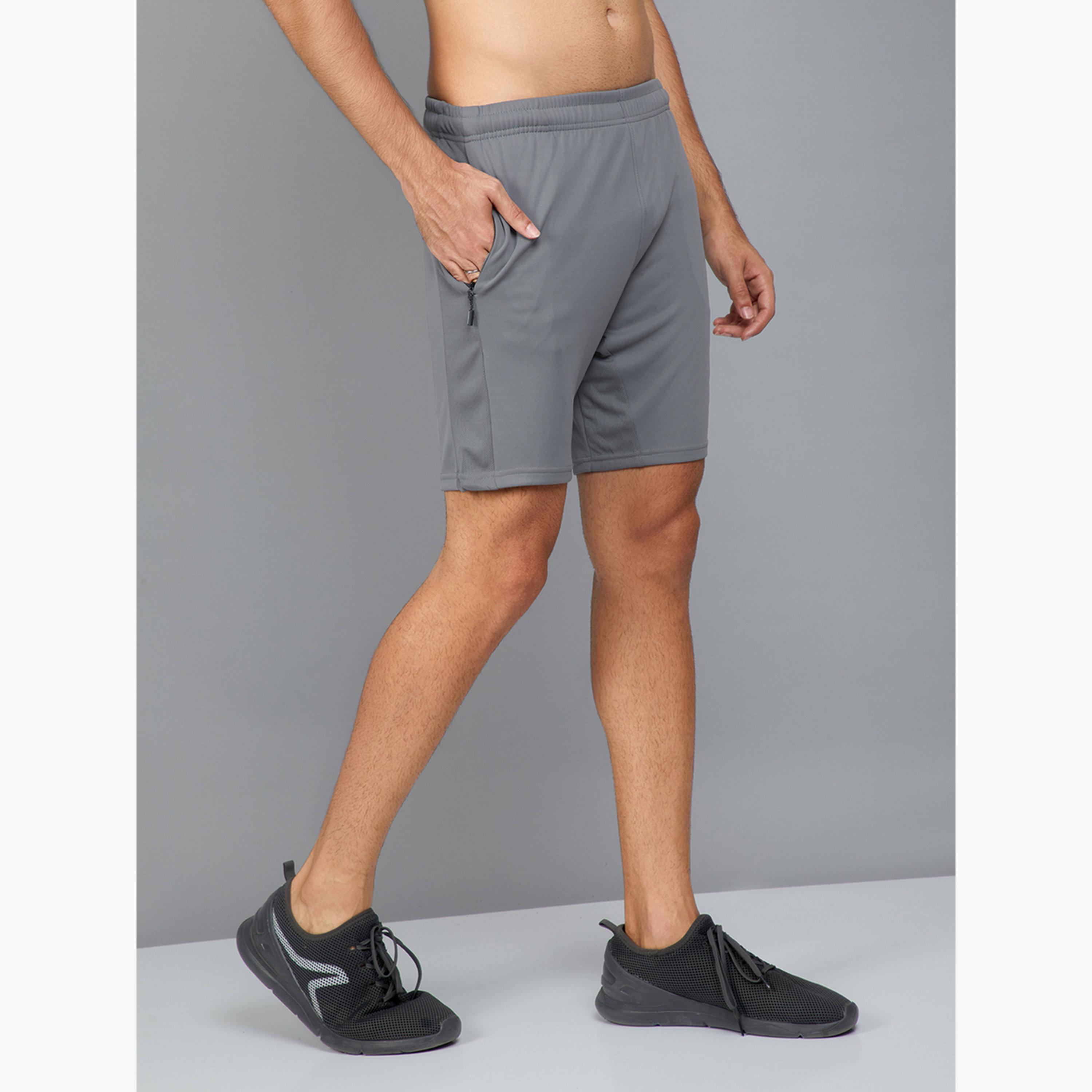 Technosport X Styli Men Solid Slim Fit Sports Shorts with TECHNO DRY-men-clothing-bottoms-shorts-image-4
