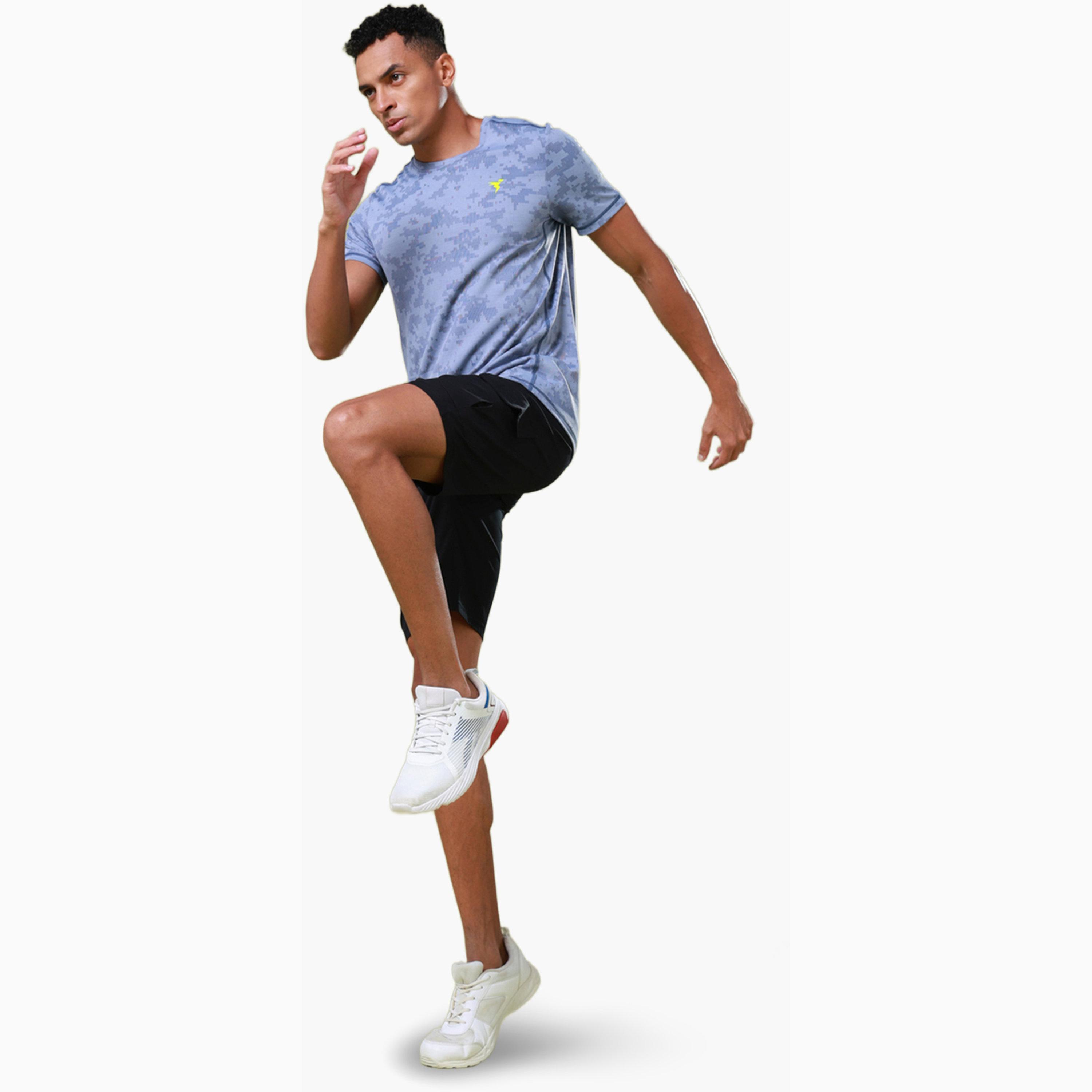 Technosport X Styli Men Solid Slim Fit Sports Shorts with TS FLEXI-men-clothing-sportswearandactivewear-bottoms-shorts-image-2