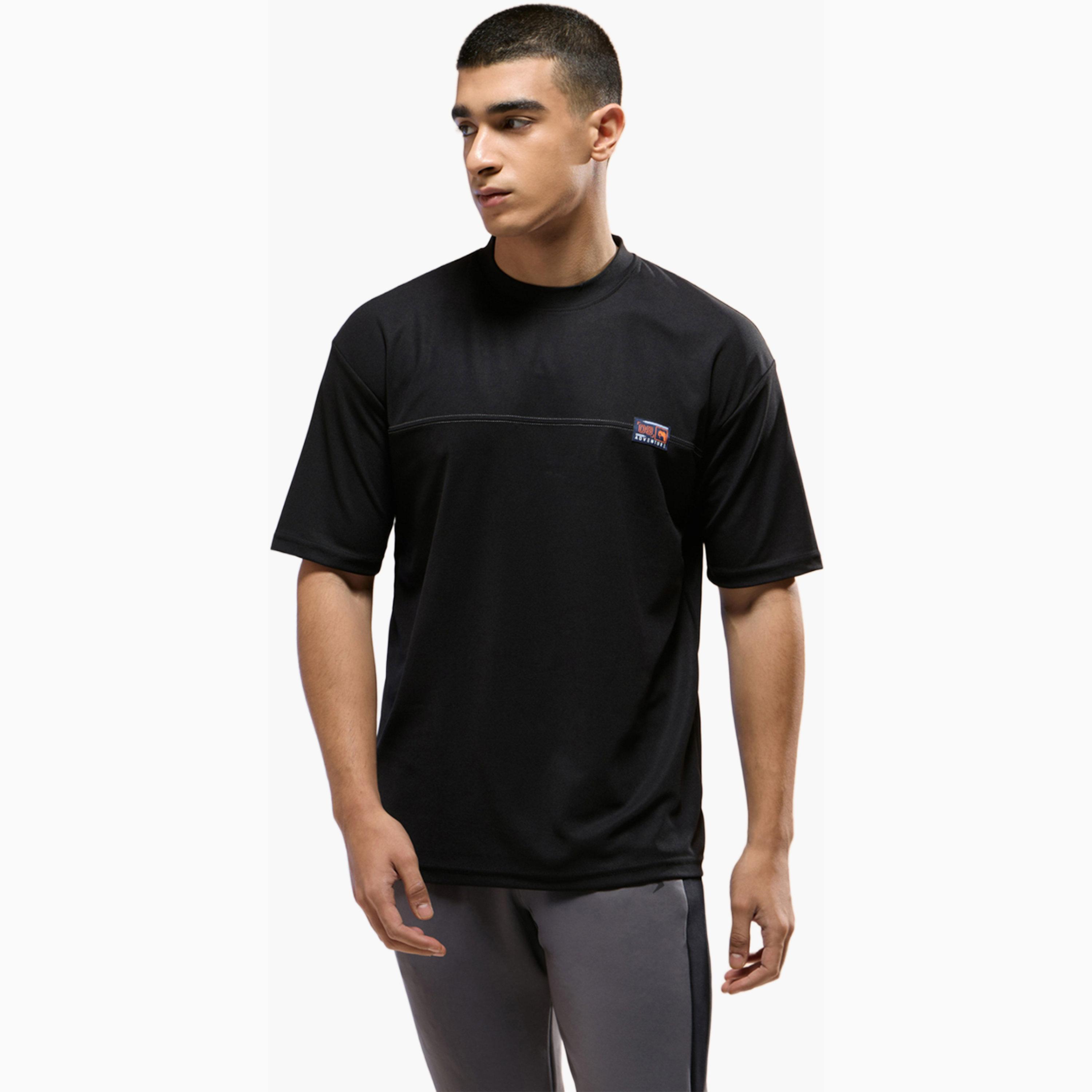 تيشيرت رياضي بياقة دائرية وقصة واسعة للرجال مع ماتبيك-men-clothing-sportswearandactivewear-tshirtsandpolos-image-1