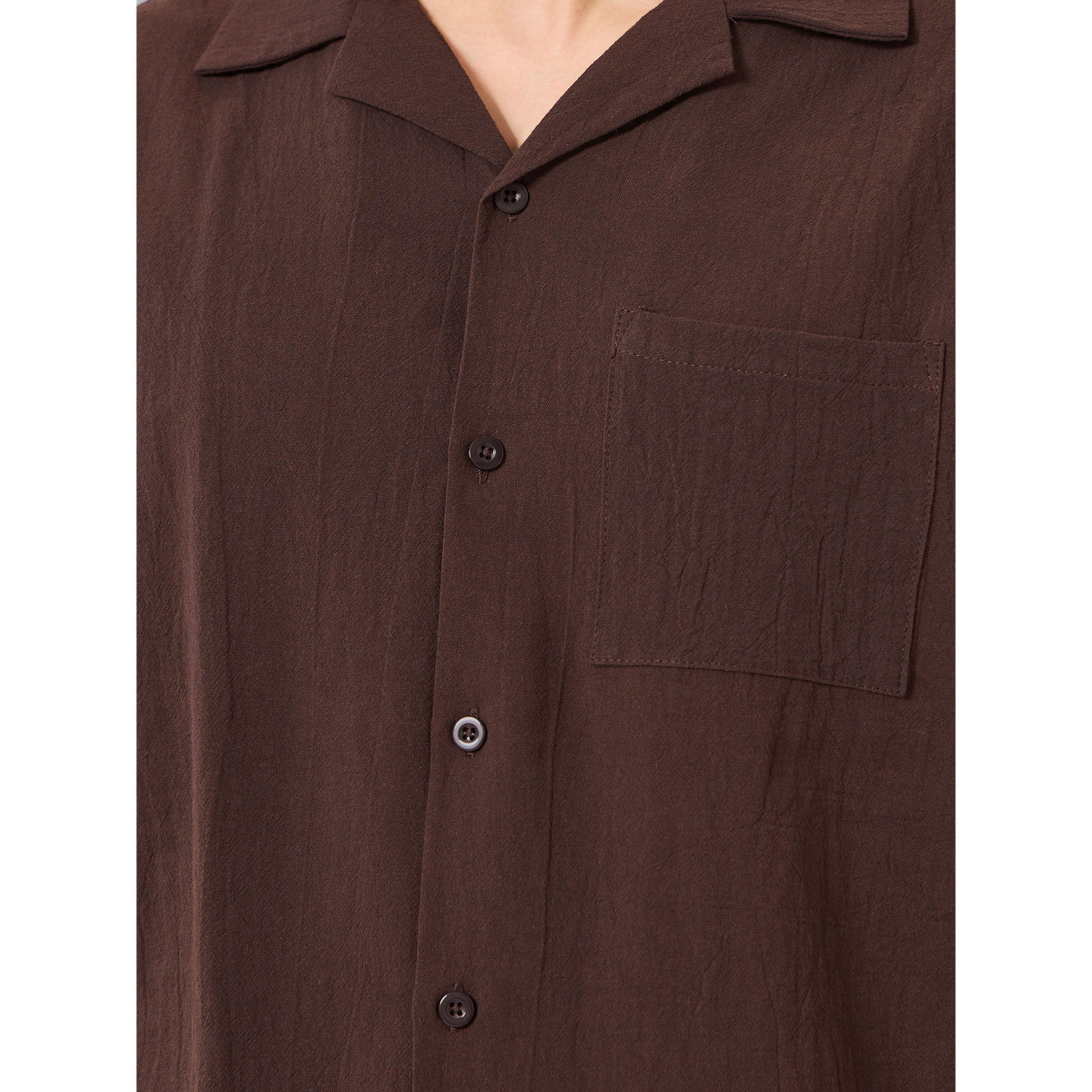 Take Two Men Coffee Brown Textured Shirt and Pyjama Set-men-clothing-nightwear-sets-image-6