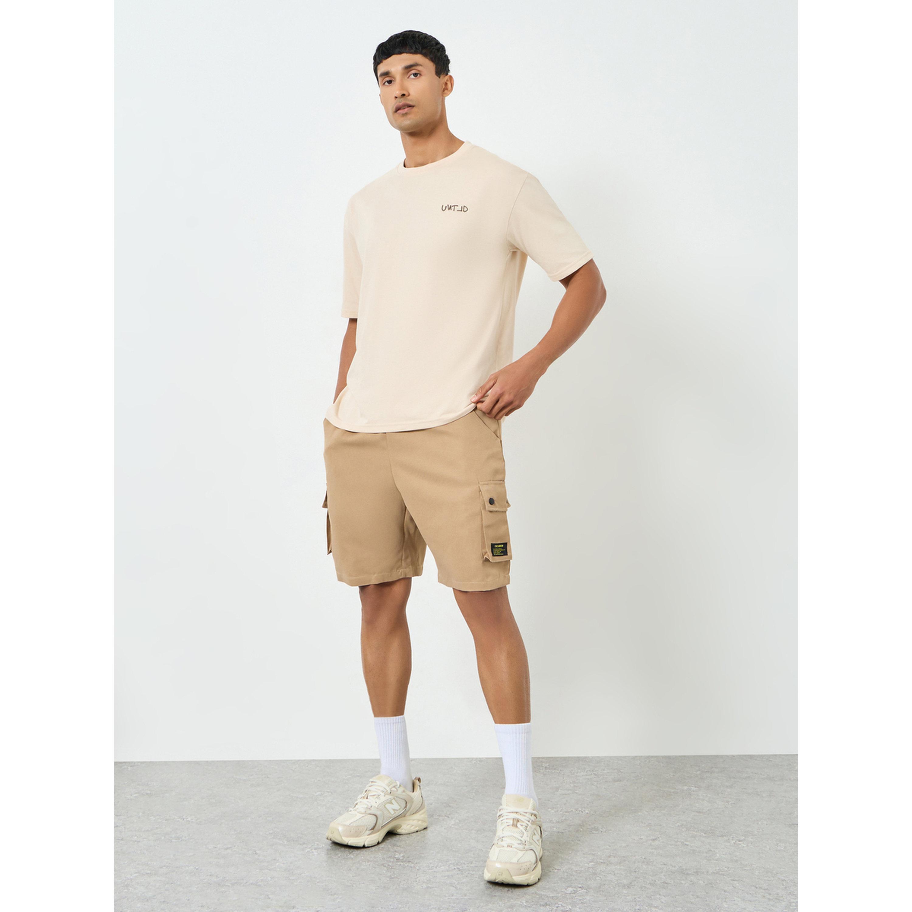 تيك تو - شورت رجالي بيج اللون بجيوب جانبية ورباط-men-clothing-swimandbeach-shorts-image-2