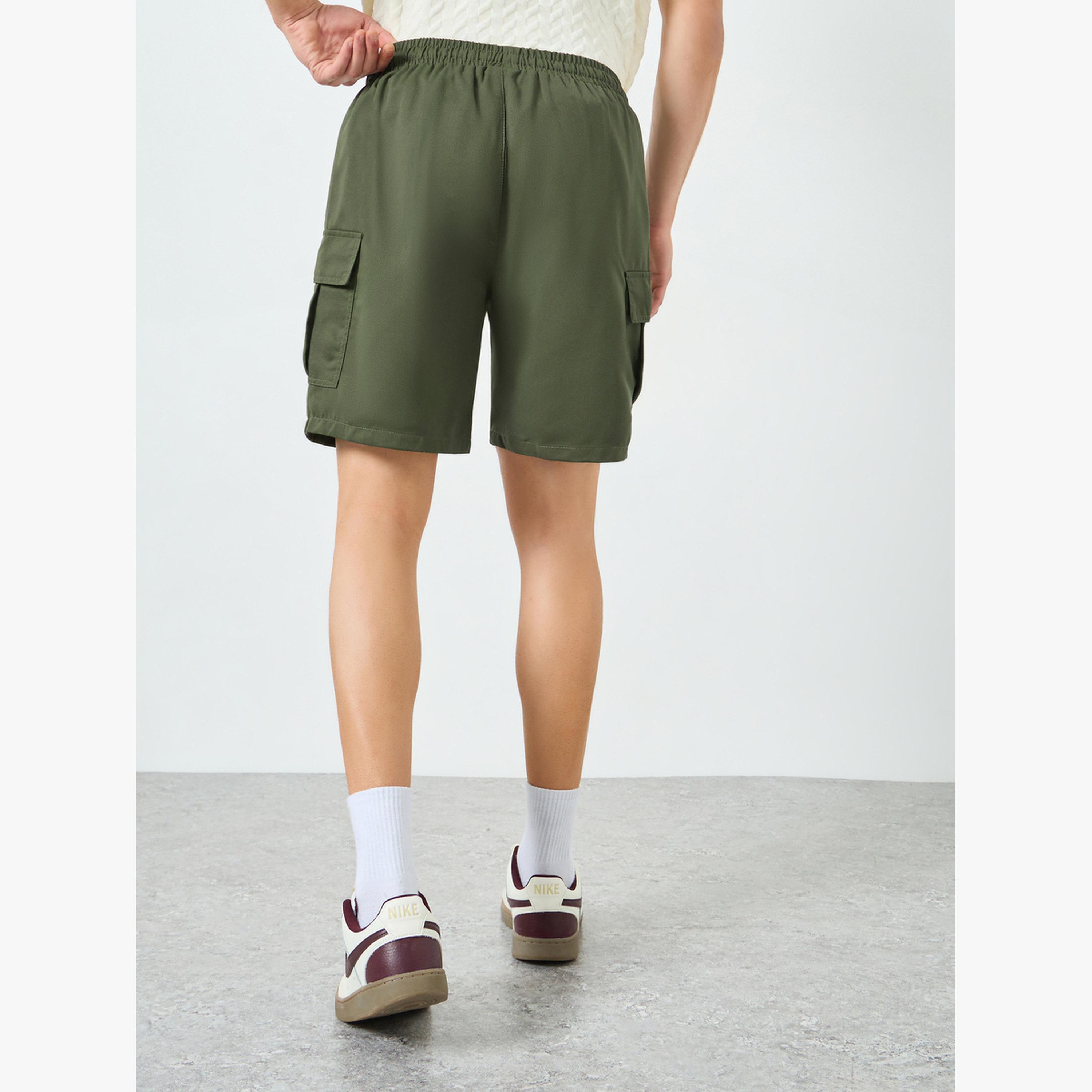 Take Two Men Khaki Solid Cargo Shorts-men-clothing-swimandbeach-shorts-image-4
