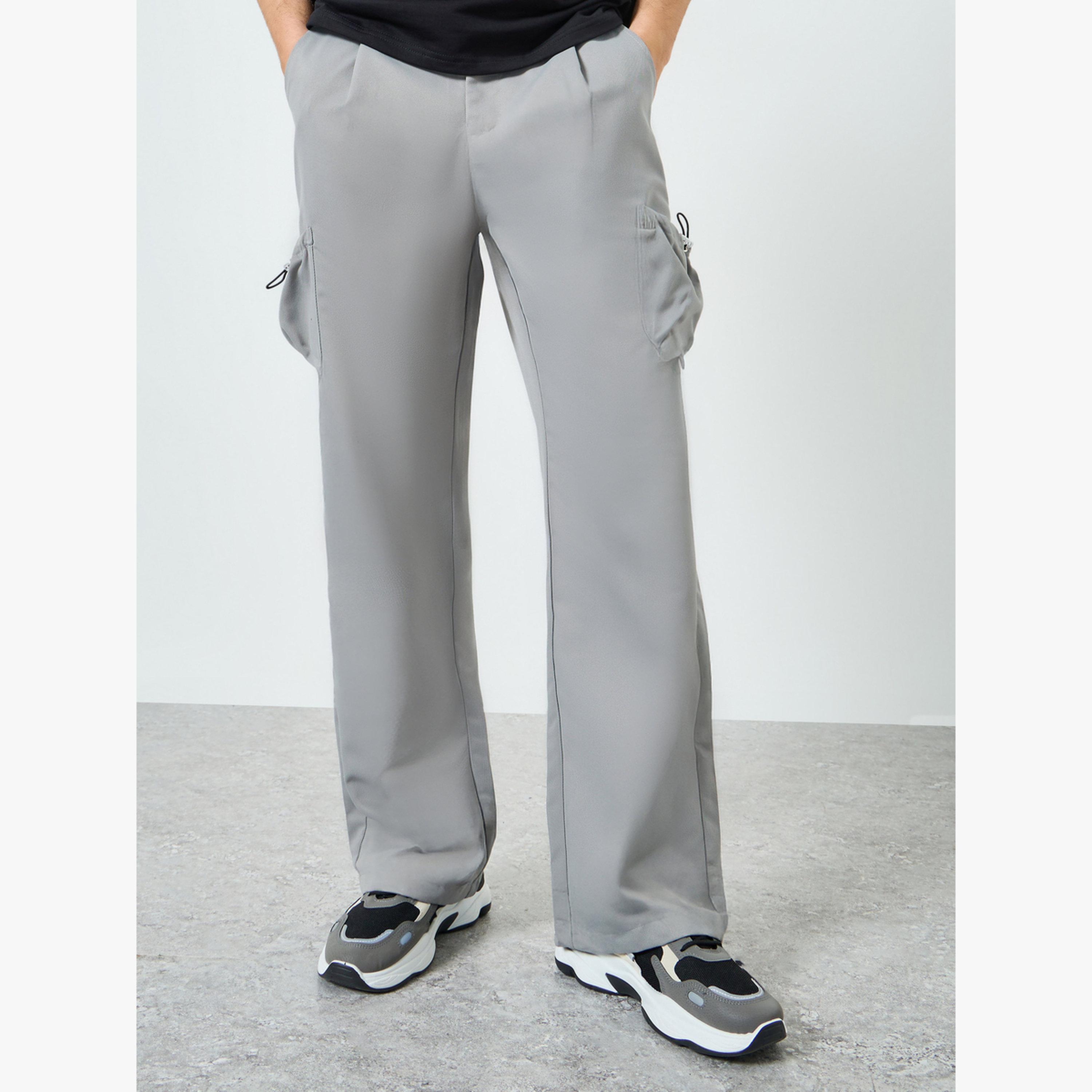 Take Two Men Grey Relaxed Fit Cargo Trousers-men-clothing-bottoms-joggers-image-1