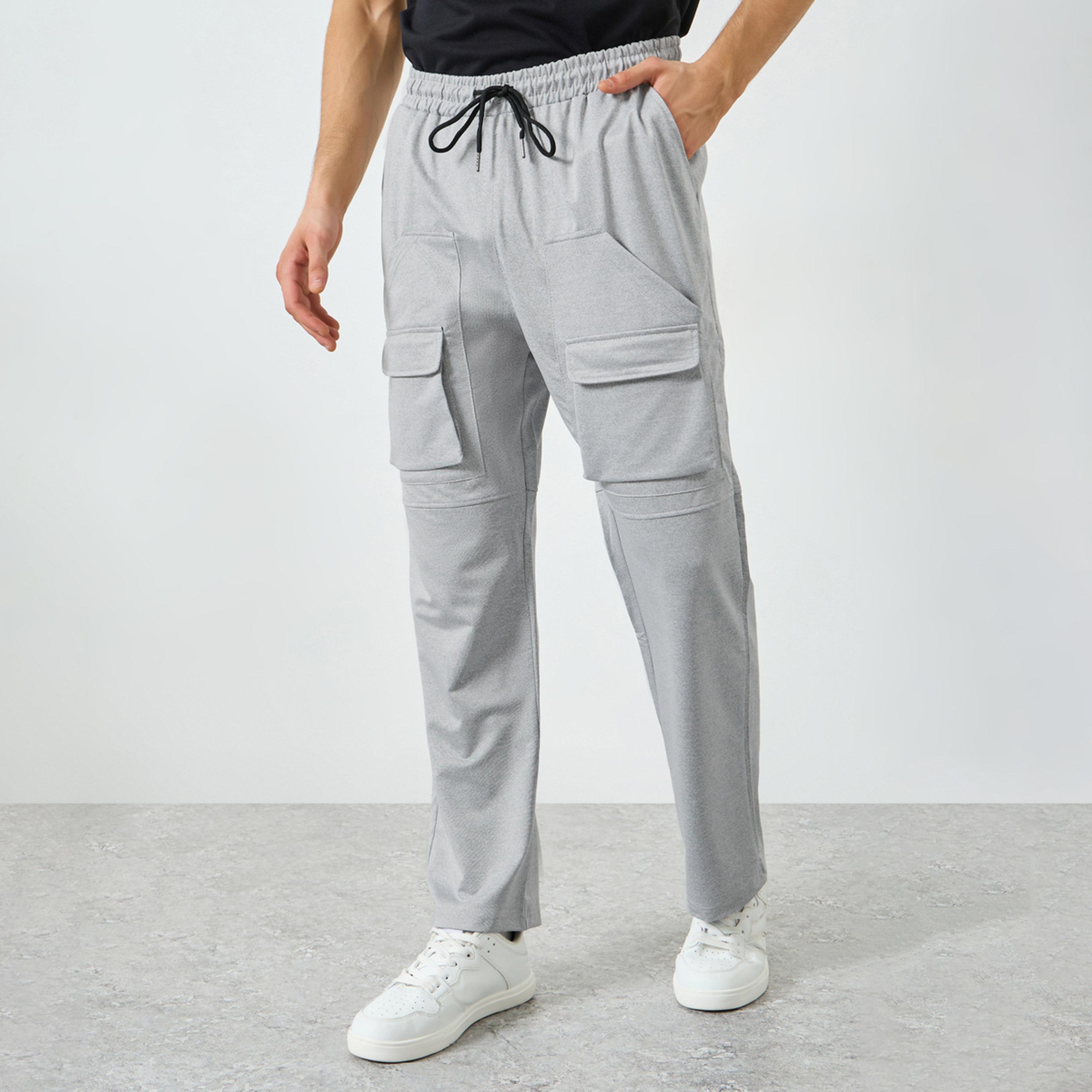 Take Two Men Grey Relaxed Fit Cargo Pants-men-clothing-bottoms-joggers-image-1