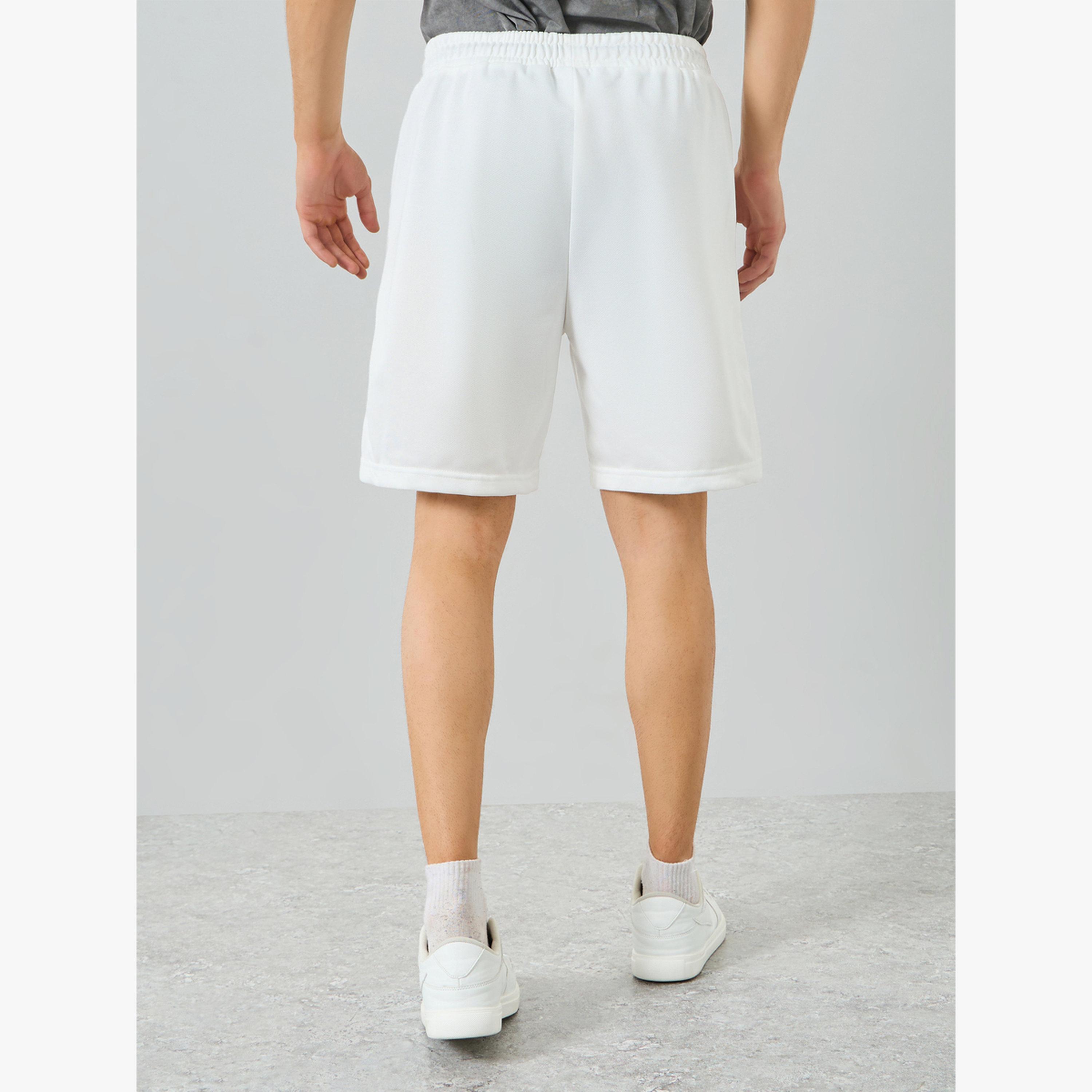 Take Two Men White Solid Drawstring Waist Relaxed Shorts-men-clothing-swimandbeach-shorts-image-5