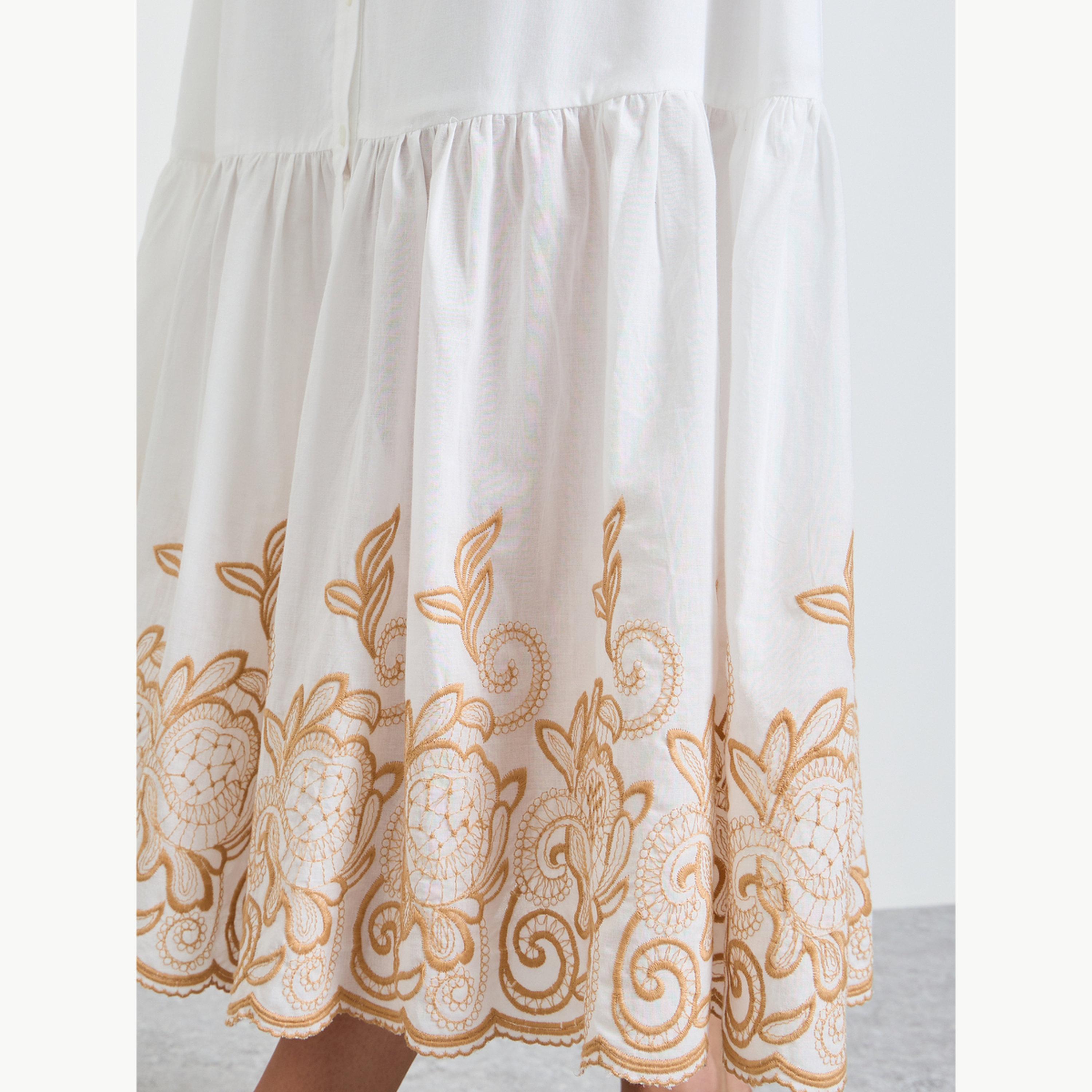 فستان طويل بنمط بلوزة وحافة مطرزة-women-clothing-dresses-image-5