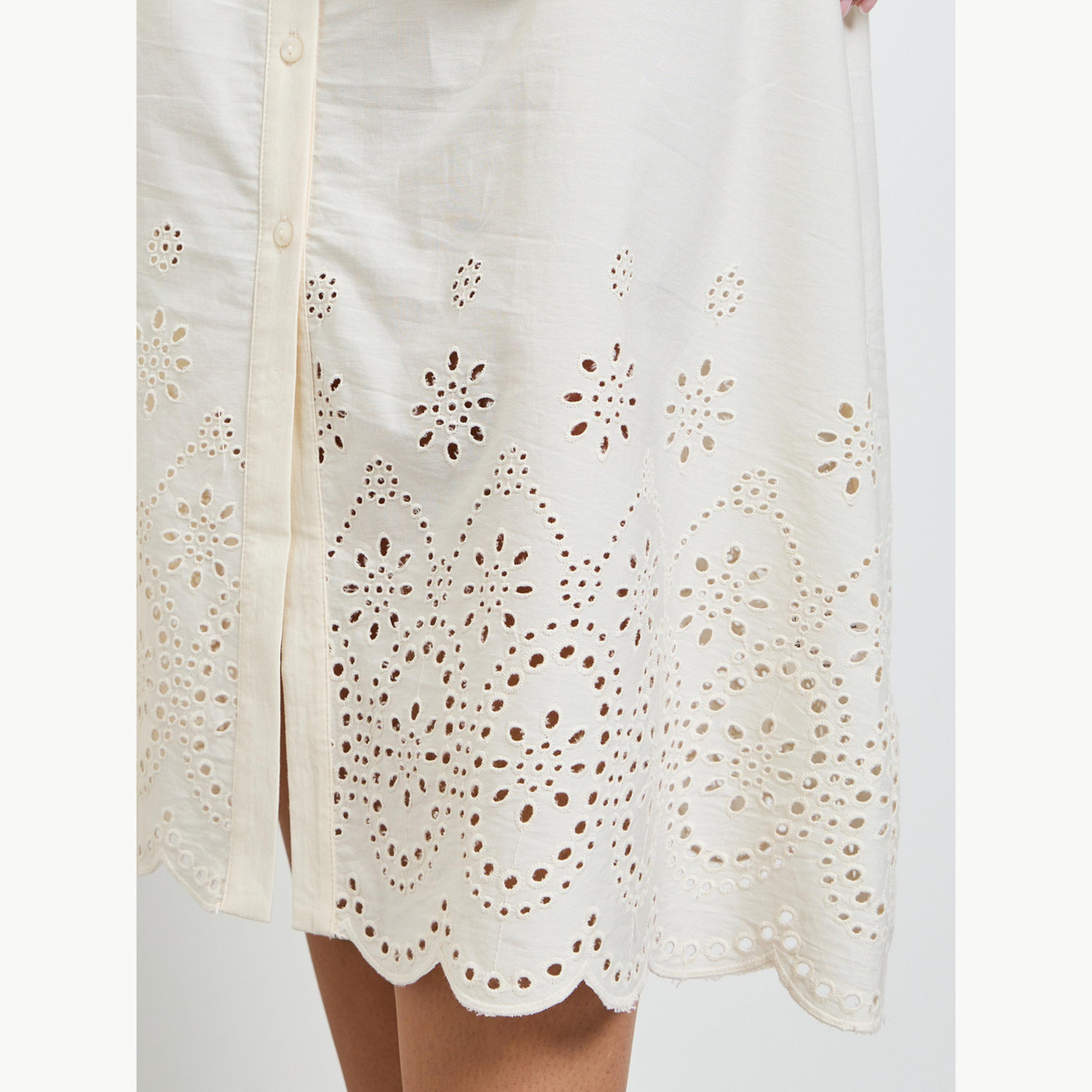 فستان ميدي بتصميم قميص شيفلي مع حزام ربط-women-clothing-dresses-image-5