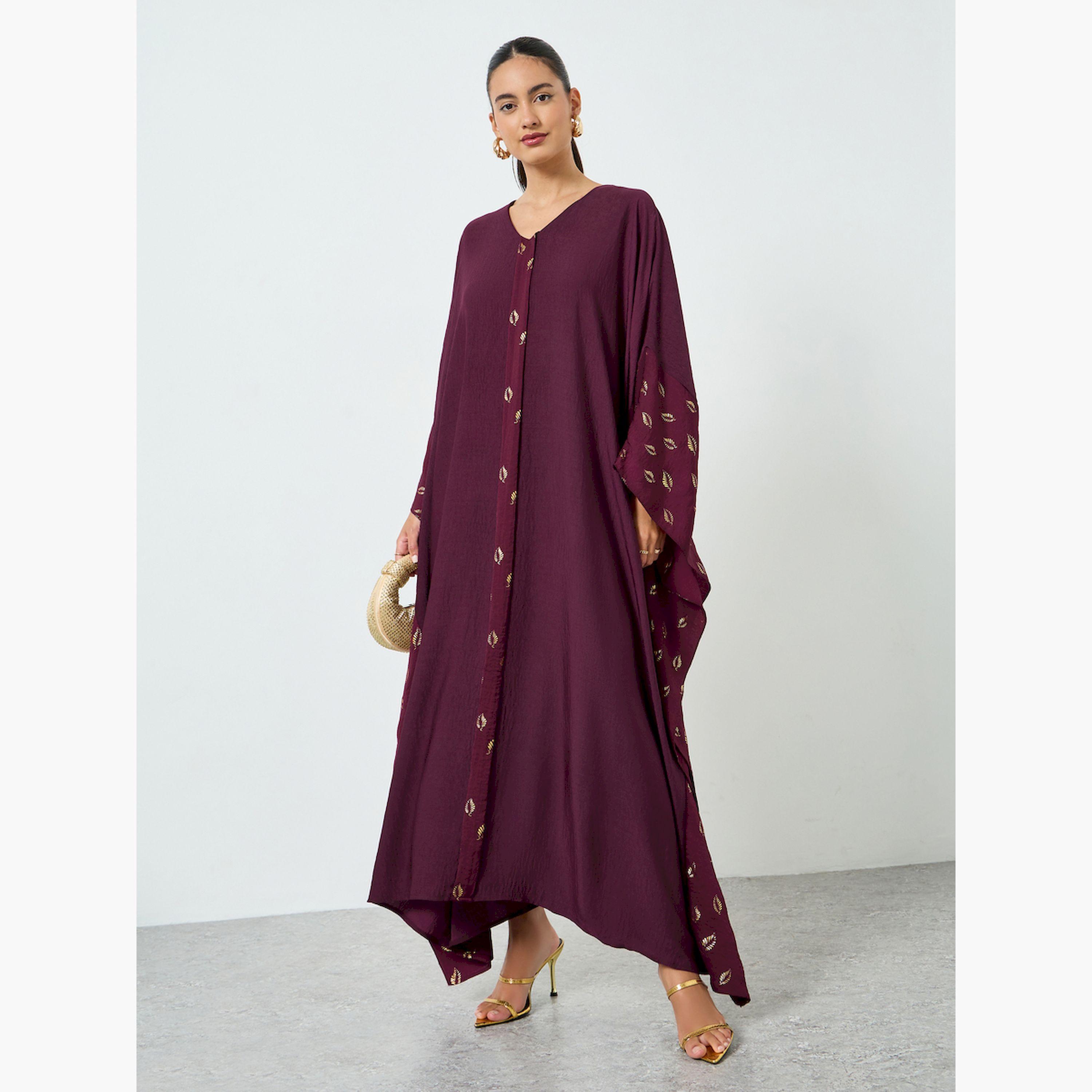 قفطان بطبعة وأكمام كيمونو-women-arabicclothing-kaftan-image-1