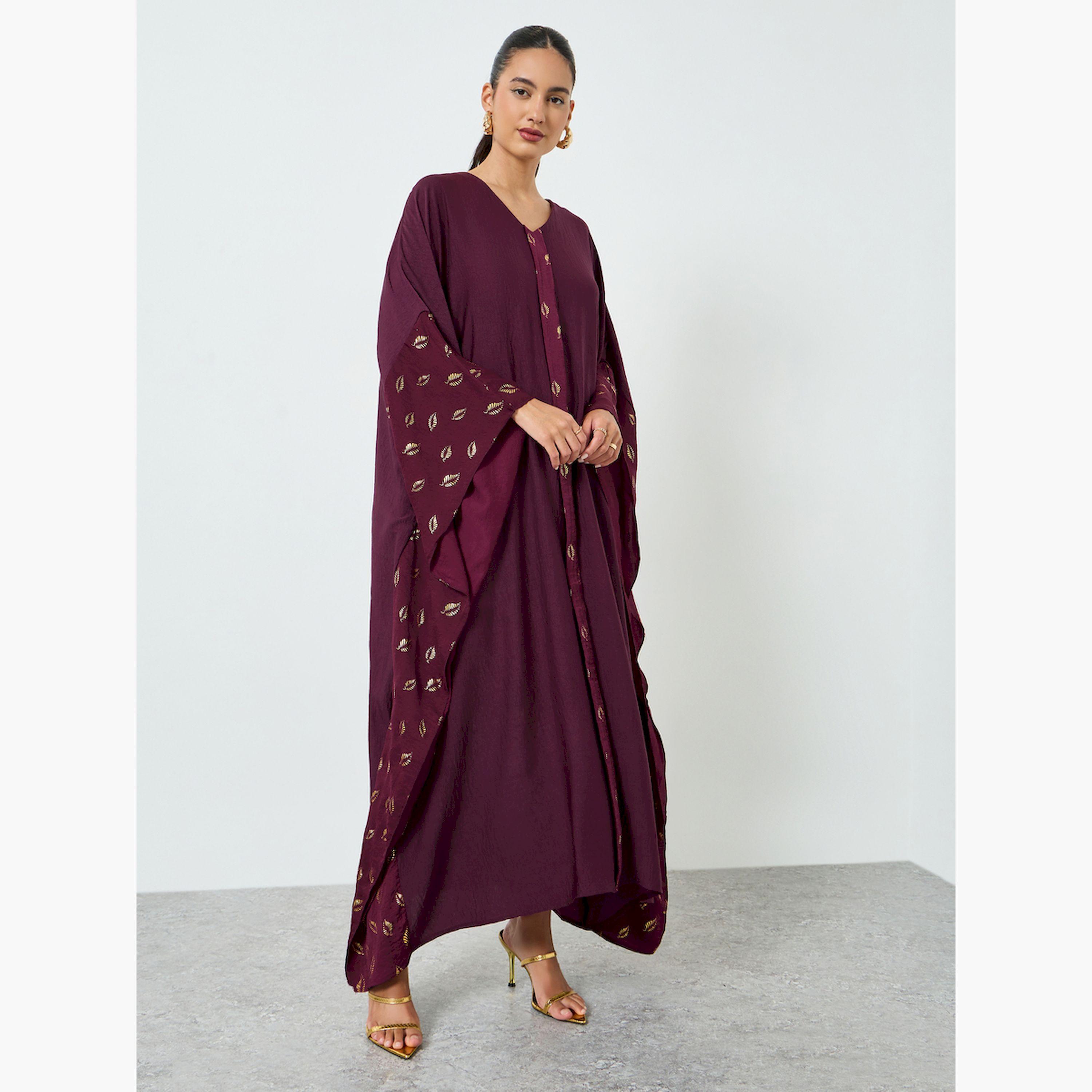 قفطان بطبعة وأكمام كيمونو-women-arabicclothing-kaftan-image-3