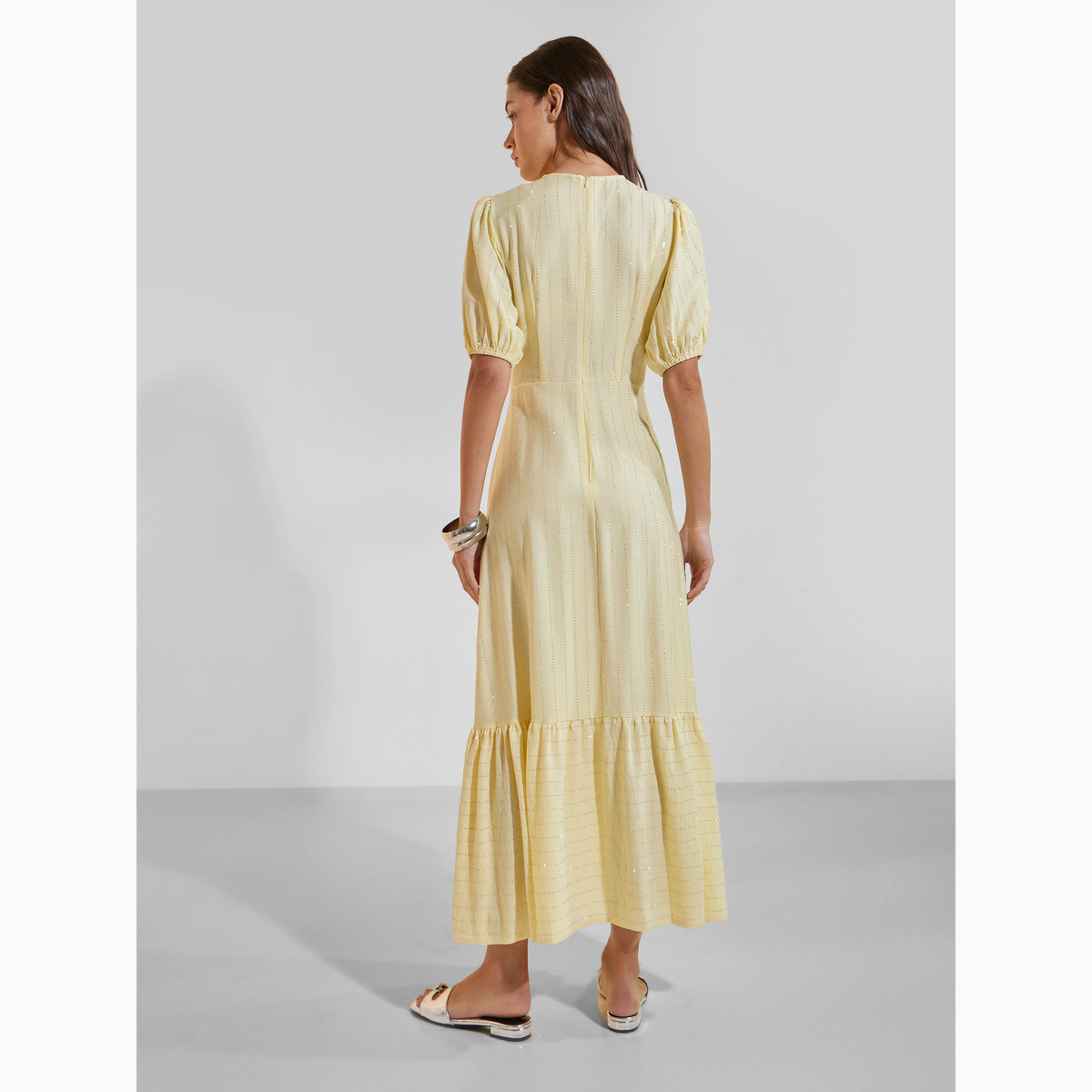 فستان طويل بأكمام منفوخة ومزين-women-clothing-dresses-image-4