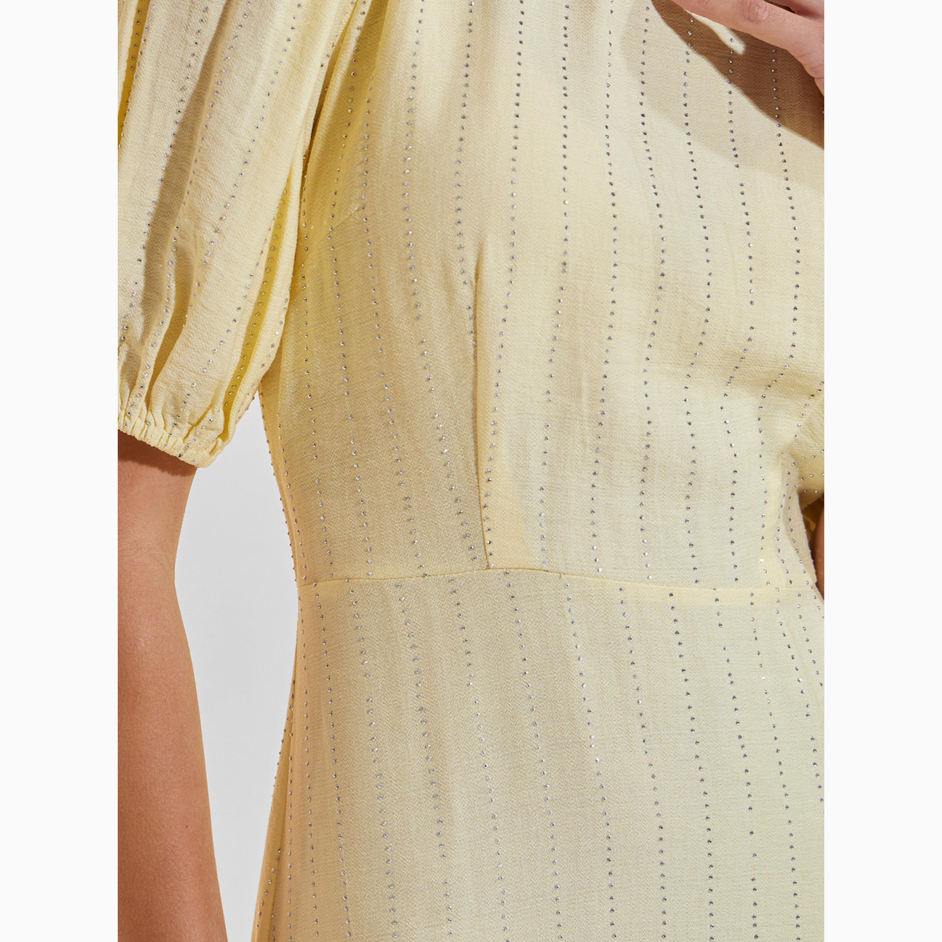 فستان طويل بأكمام منفوخة ومزين-women-clothing-dresses-image-5