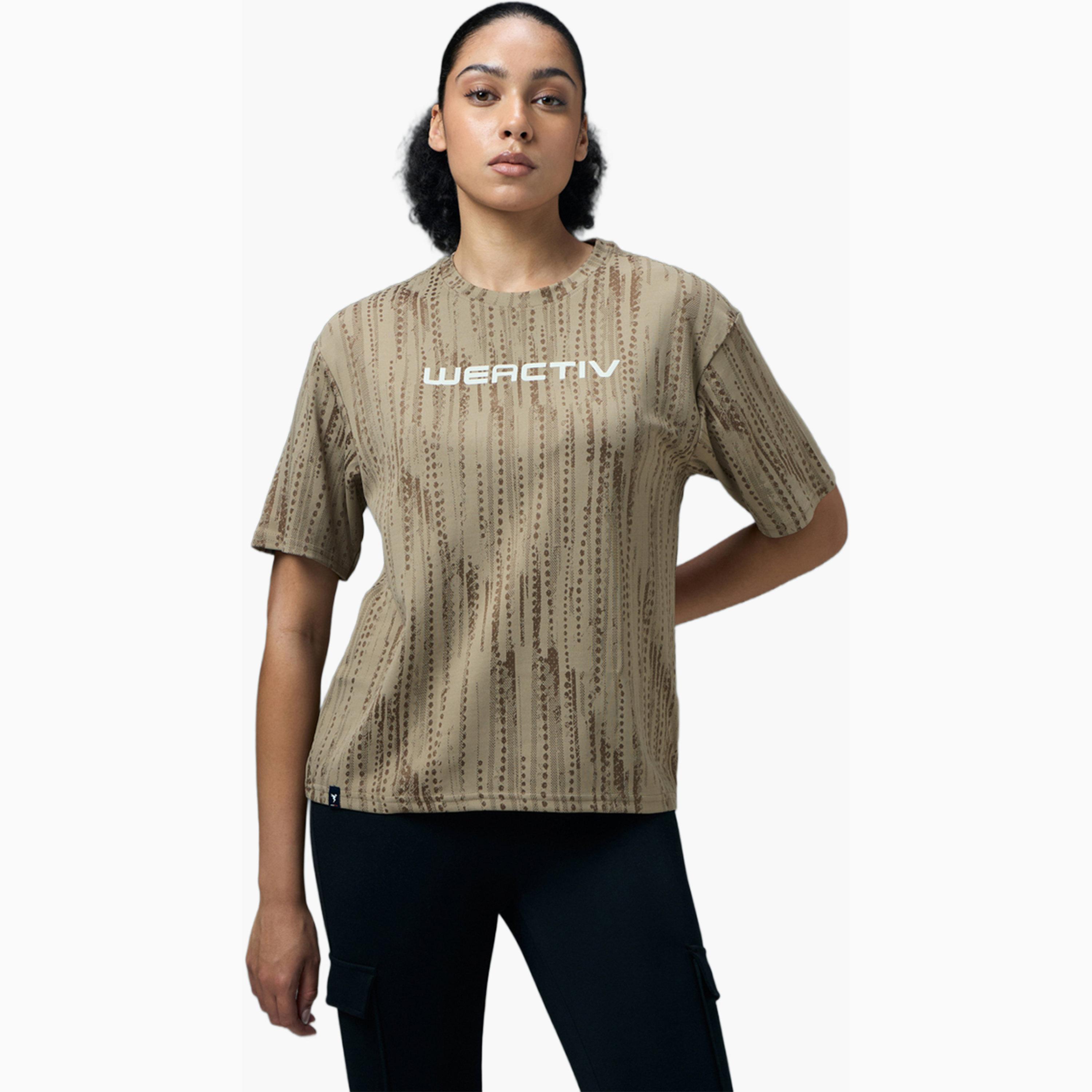 Technosport X Styli Jacquard Boxy Fit Sports T-Shirt with DOUBLE COOL-sports-women-clothing-tshirtsandvests-image-1